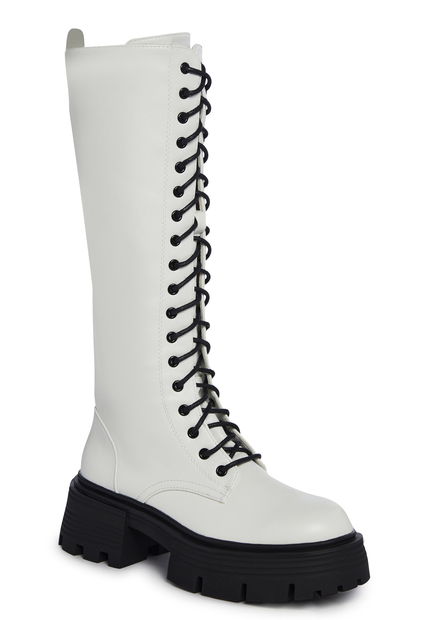 週末限定ンセール Vegan Kill Dolls – White - Boots Combat Zip Up Lace Leather 靴