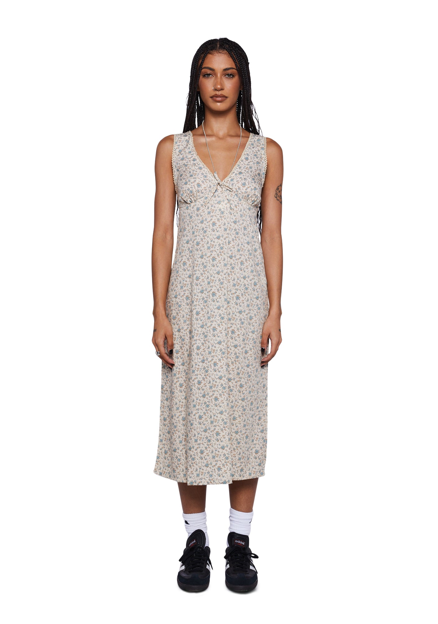 Motel Floral Print Midi Dress - Multi – Dolls Kill