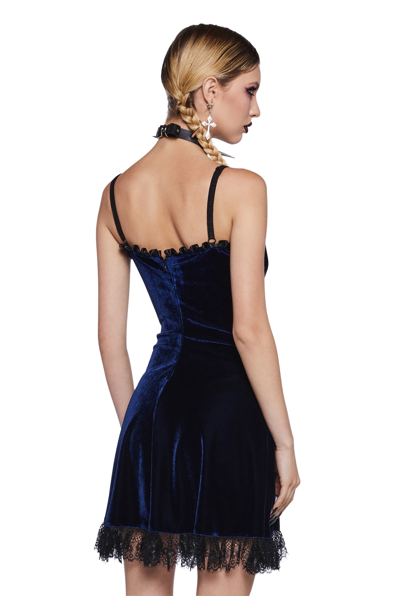 blue velvet babydoll dress Come On Over Navy Blue Velvet Babydoll Dress Shop the Mint