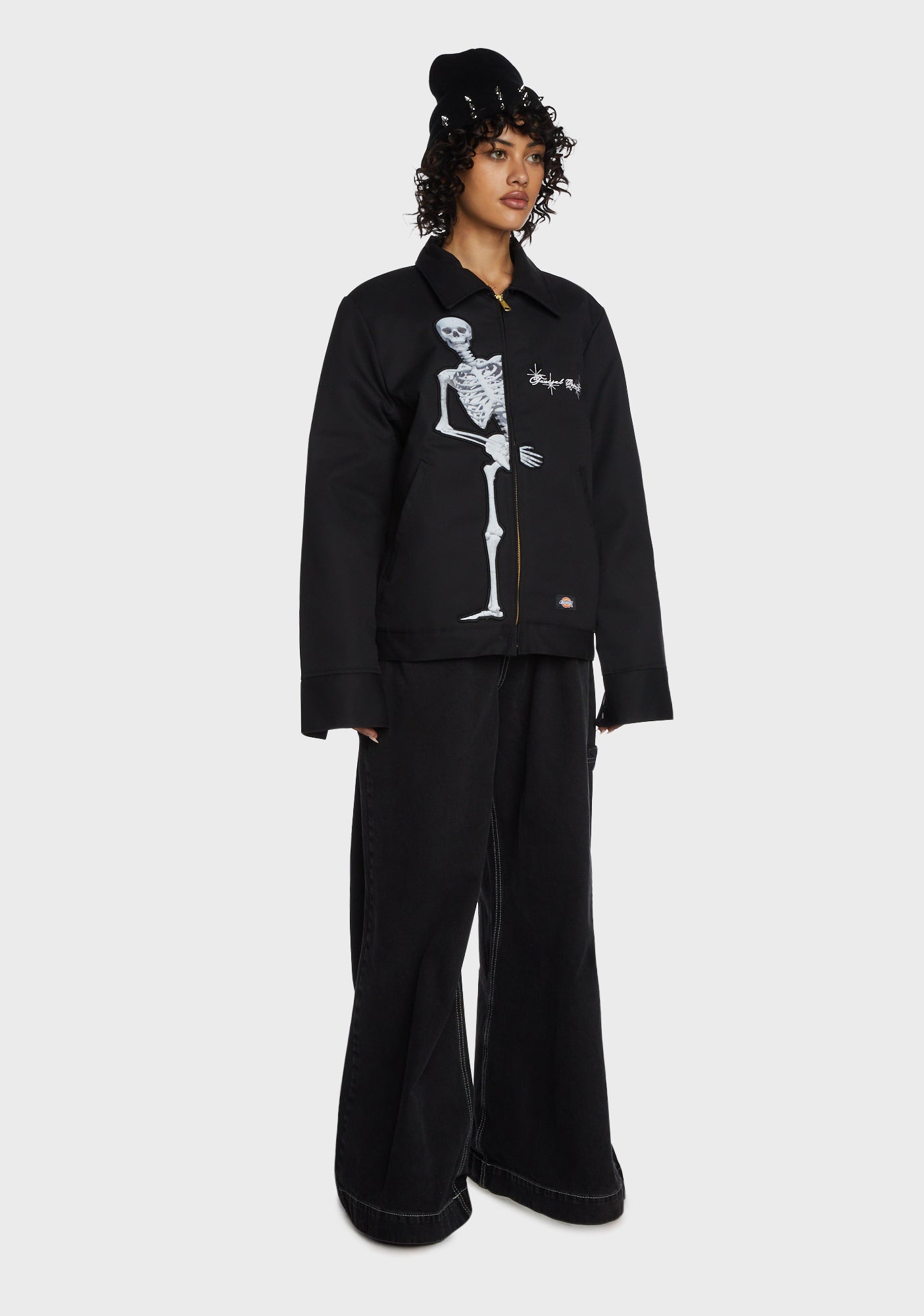 Funeral Skeleton Zipper Jacket- Black – Dolls Kill