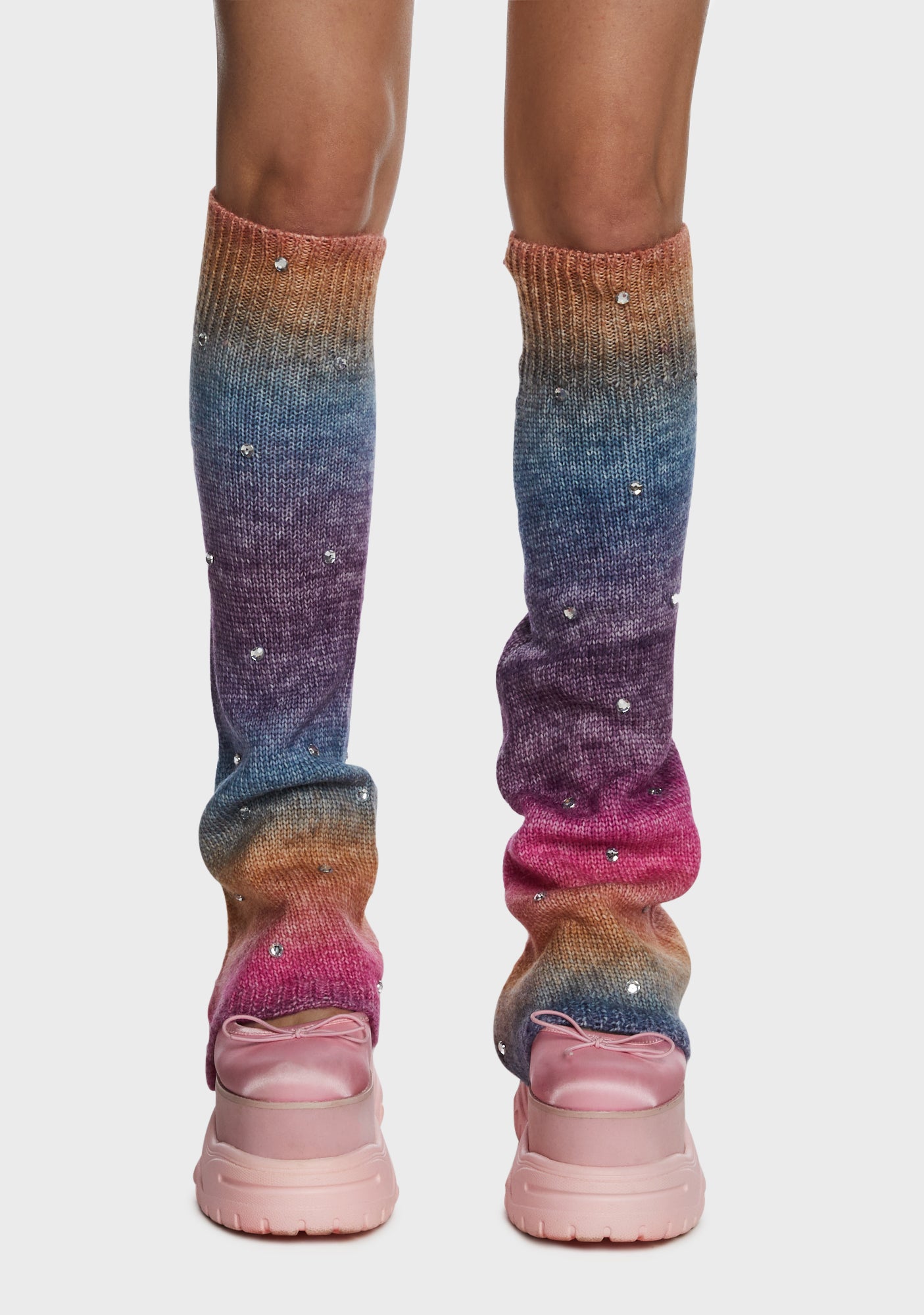 Gemstone Ombre Rainbow Leg Warmers - Multi – Dolls Kill
