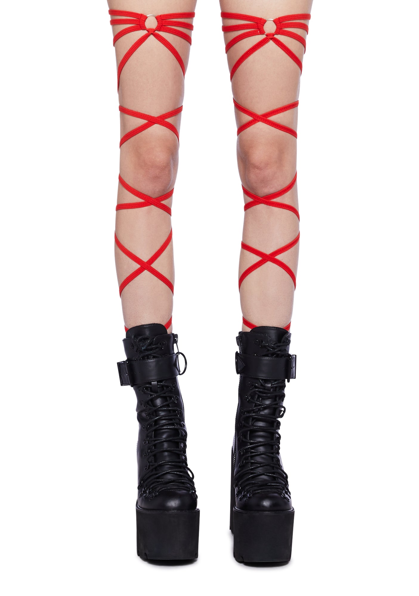 Lace Thigh Wraps- Red – Dolls Kill