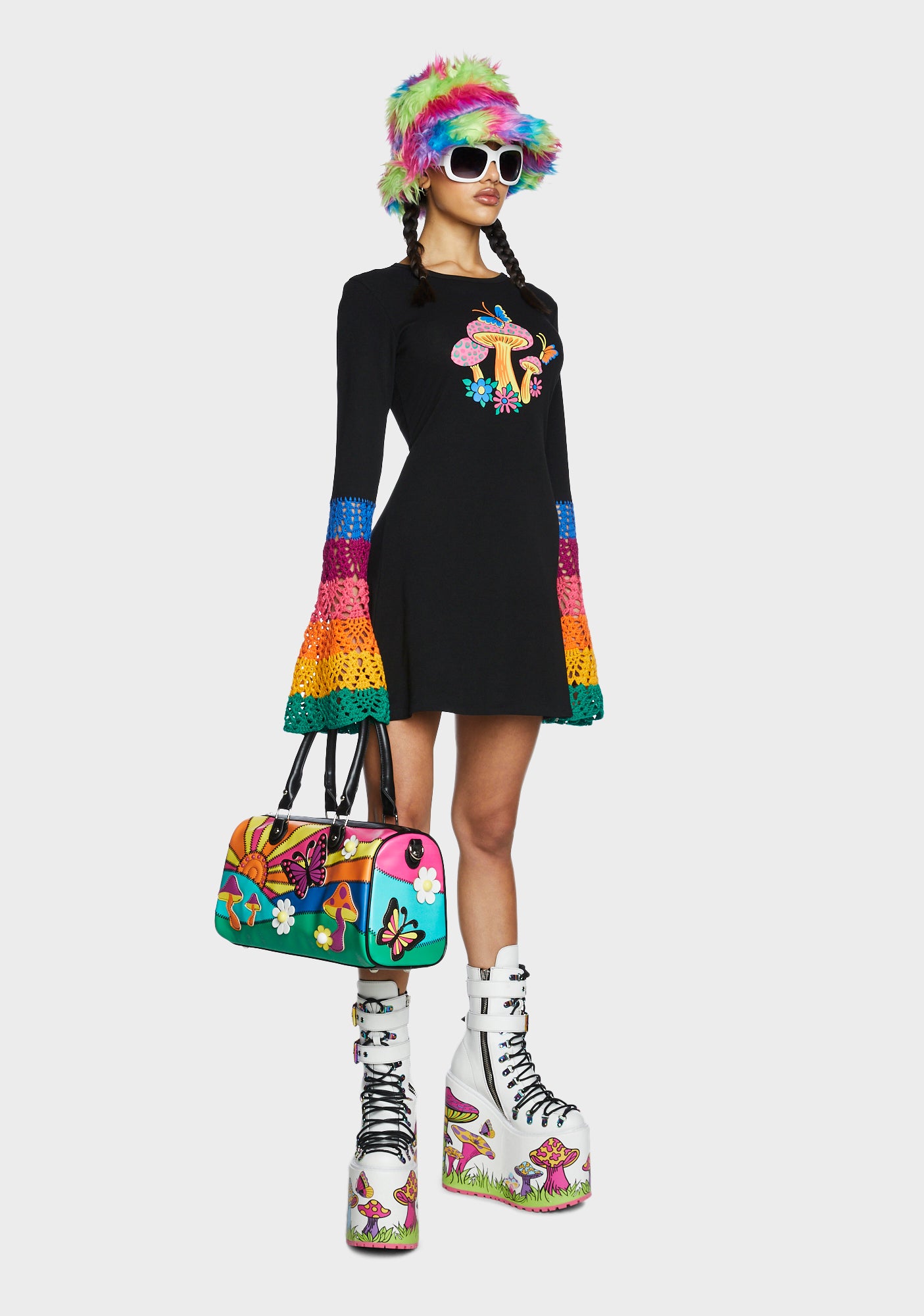 Current Mood Sunset Mushroom Weekender Bag - Multi – Dolls Kill