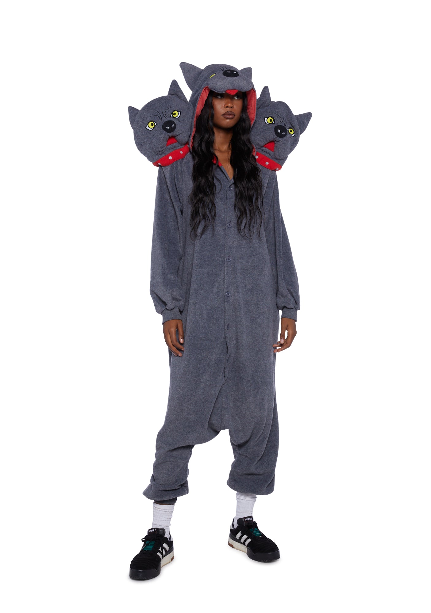 Sazac Three Headed Dog Onesie Costume Halloween - Gray – Dolls Kill