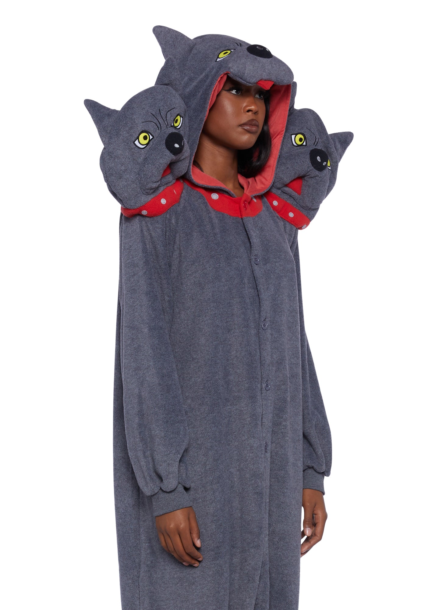 Sazac Three Headed Dog Onesie Costume Halloween - Gray – Dolls Kill