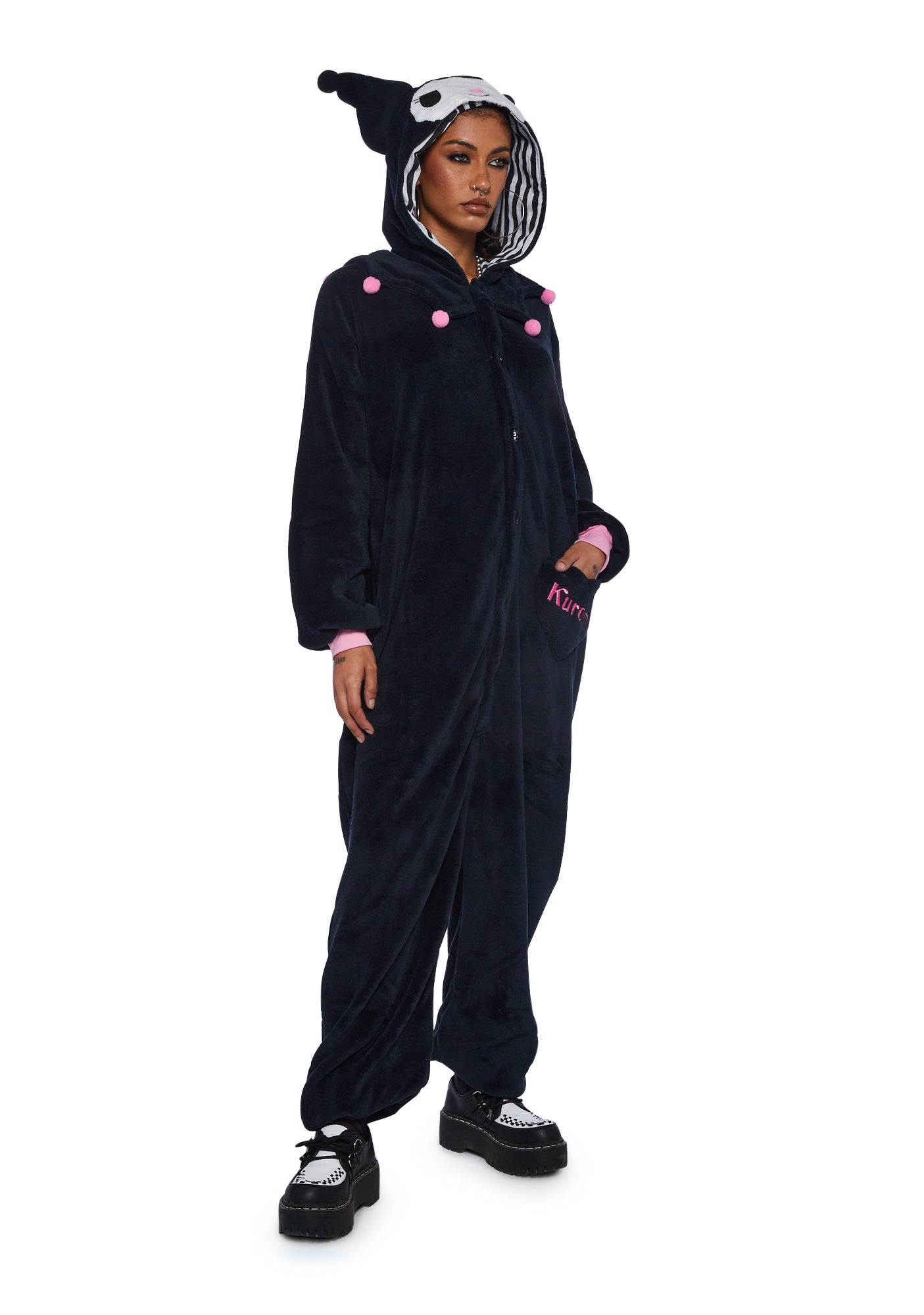 Sazac Hooded Onesie - Black – Dolls Kill