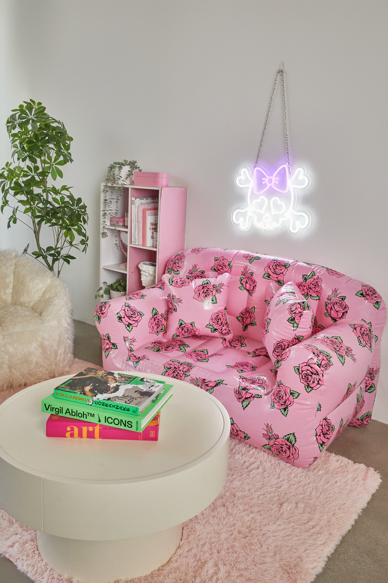 Dolls Home Floral Print Inflatable Couch Pink – Dolls Kill