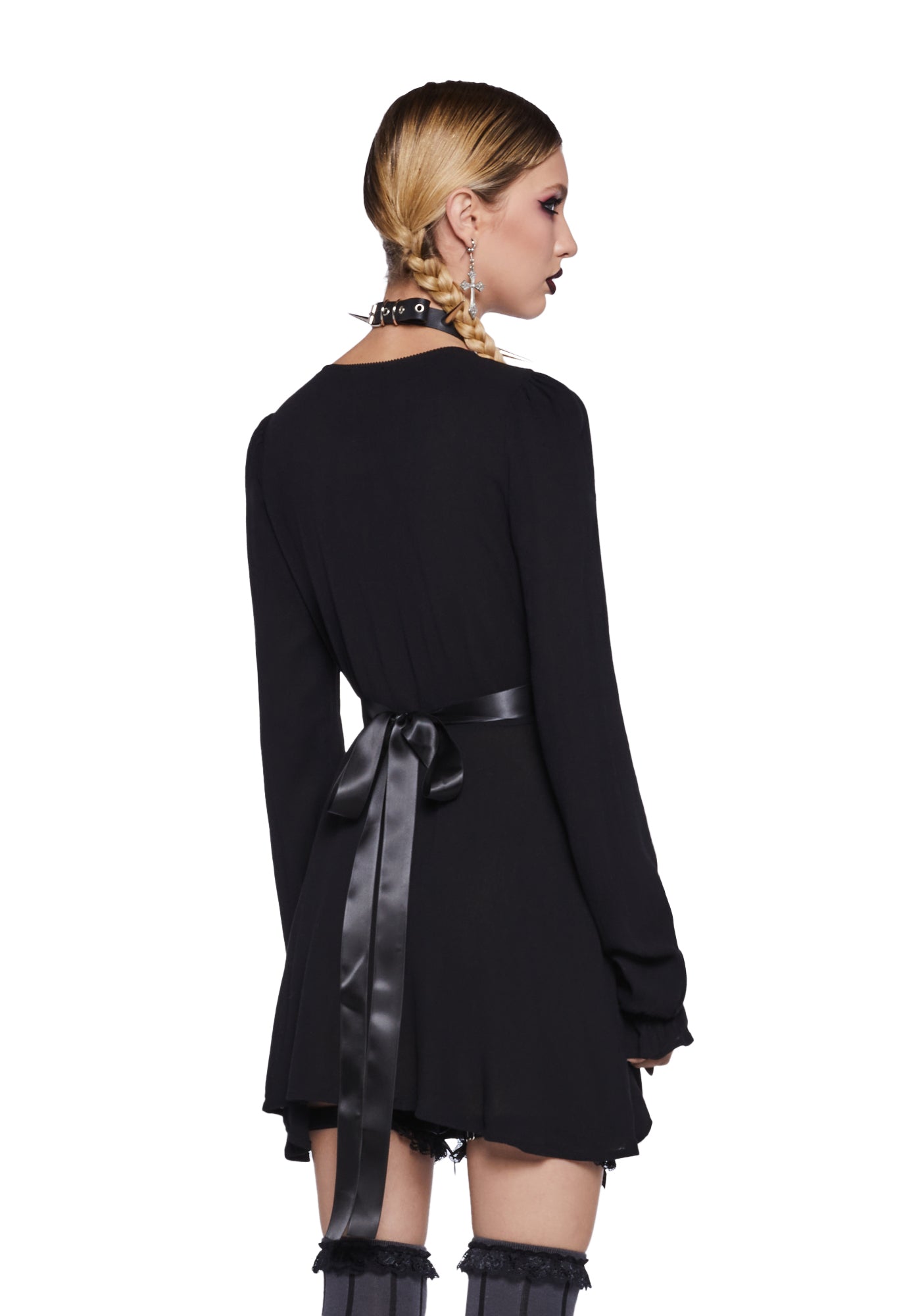 ganni black jacquard mini dress Ganni Stretch Jacquard V-neck Mini Dress
