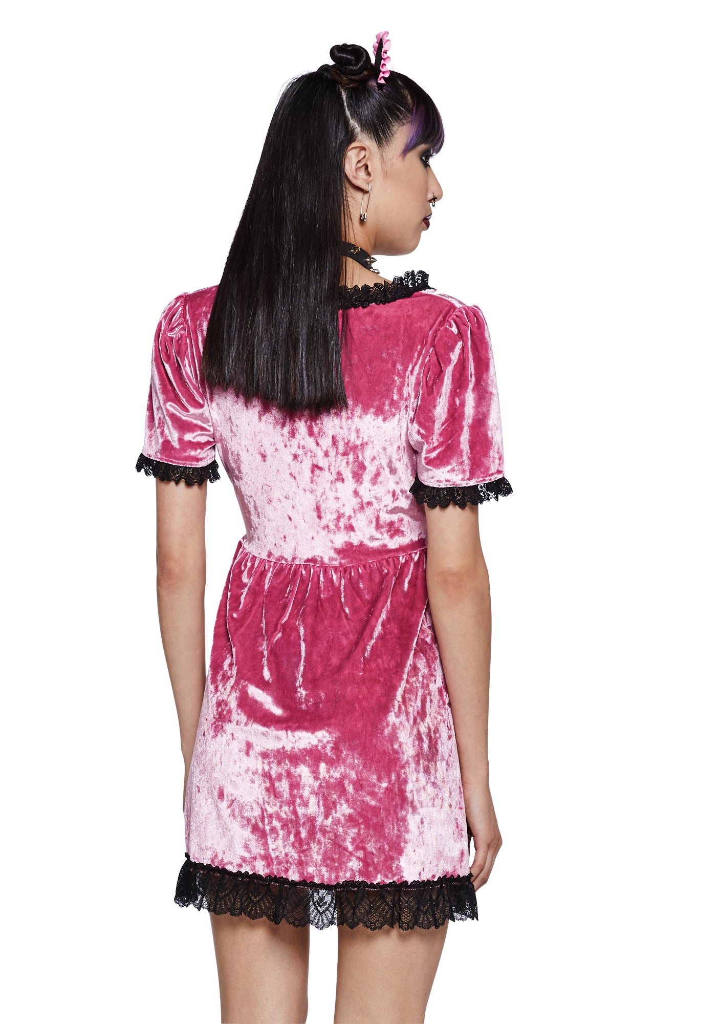 Baby pink velvet dress top