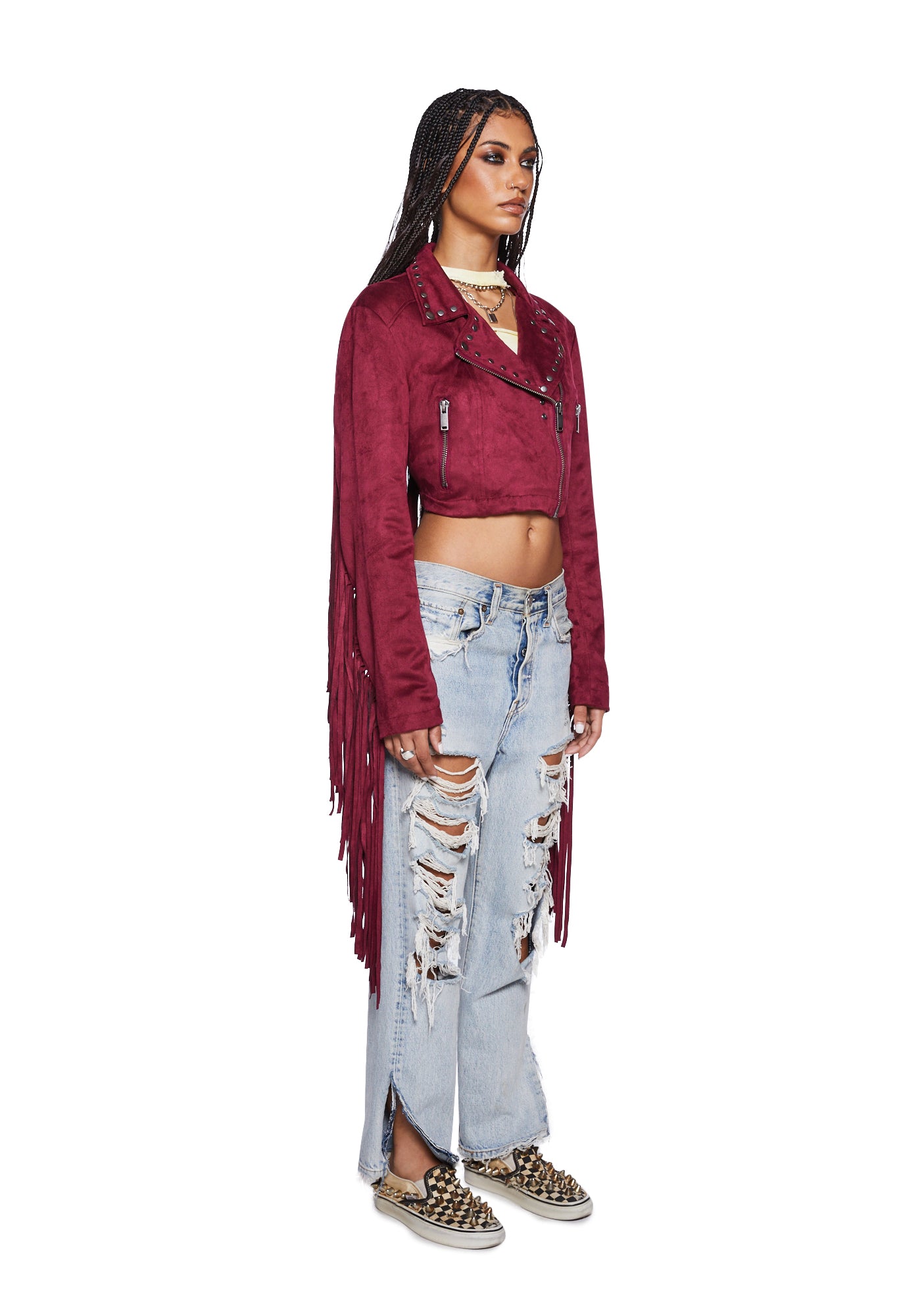 Fringe moto jacket cheap