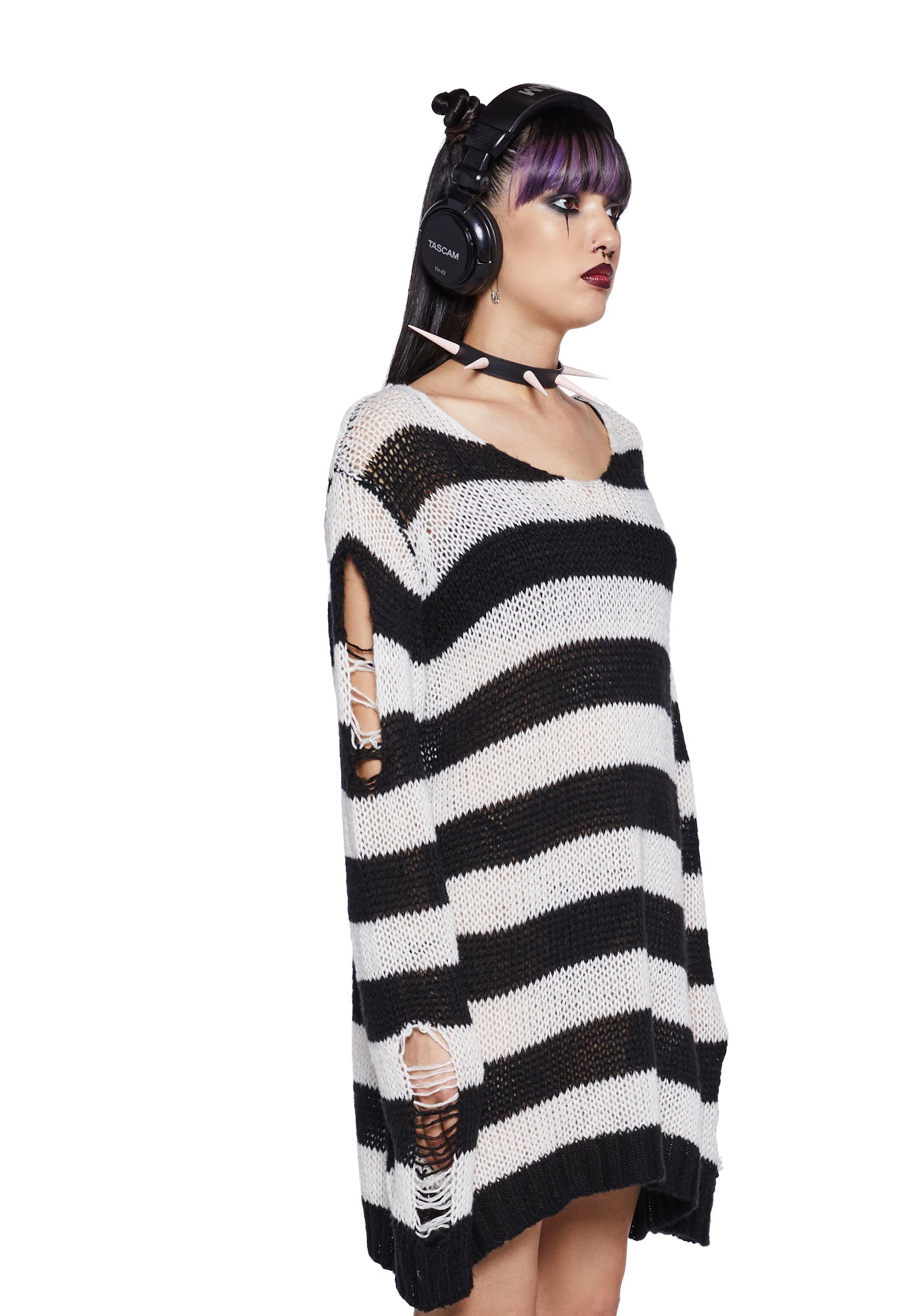 Dollskill black and white striped sweater sales
