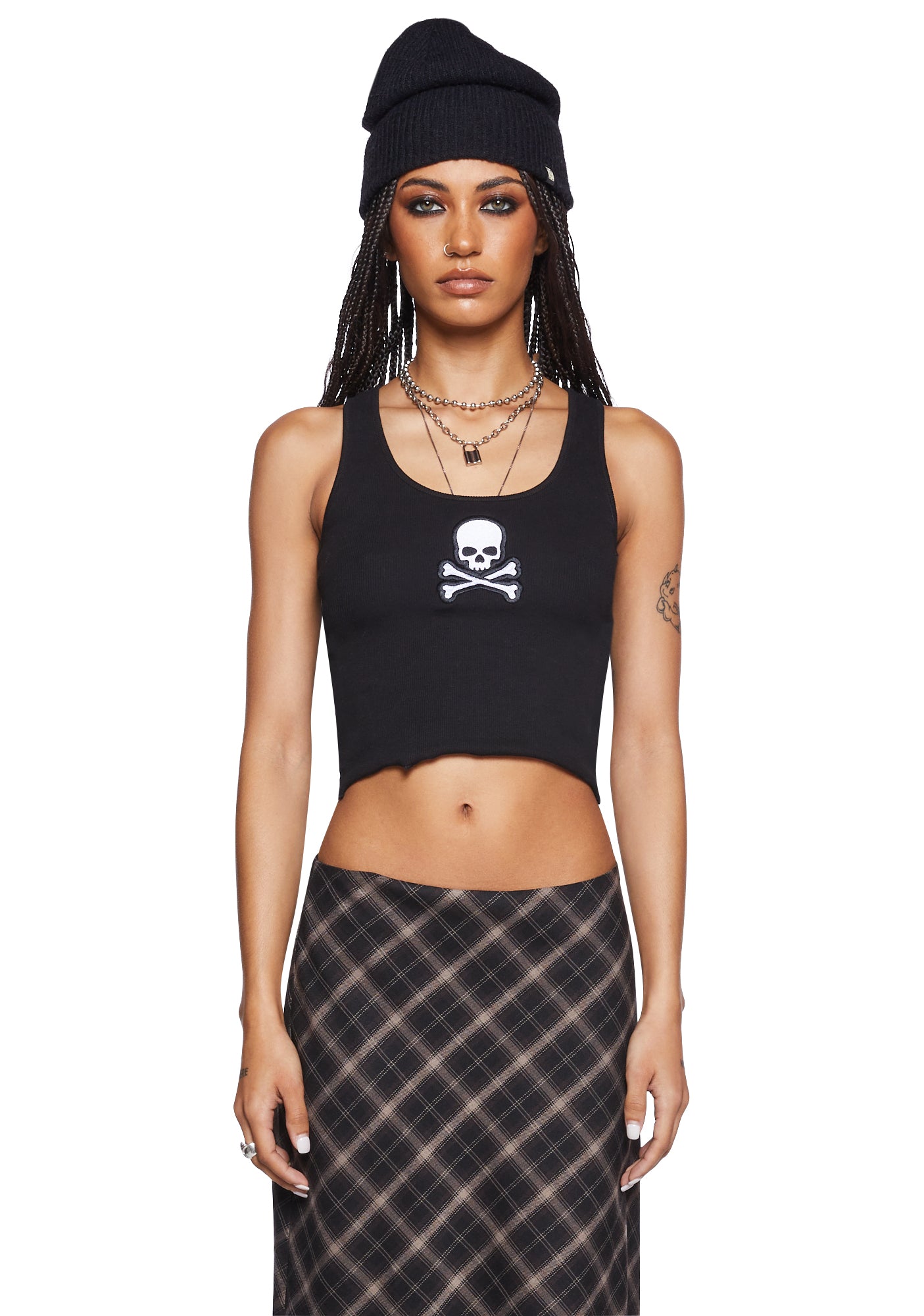 Current Mood Skull Tank Top - Black – Dolls Kill