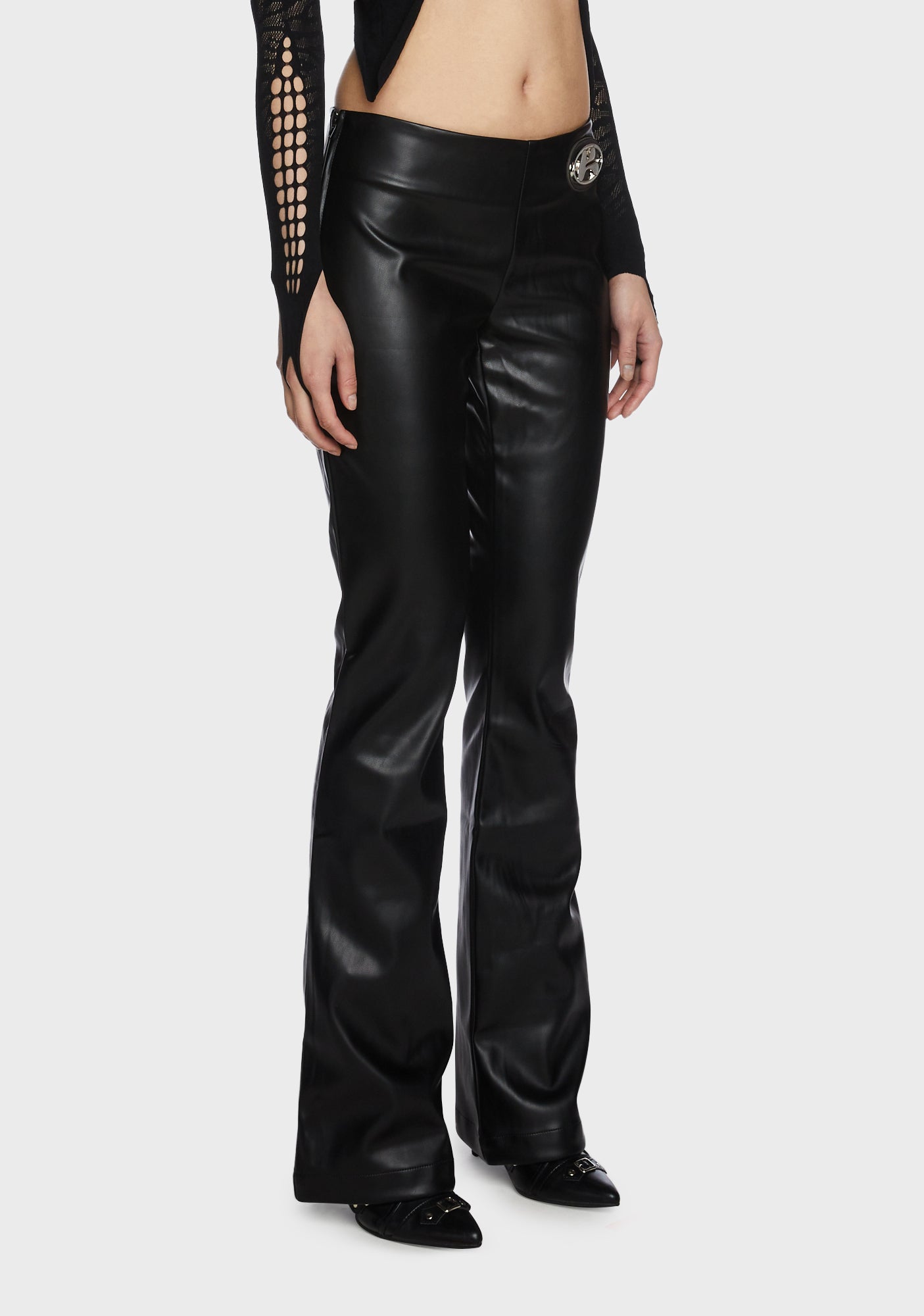 The Kript Vegan Leather Low Rise Pants - Black – Dolls Kill