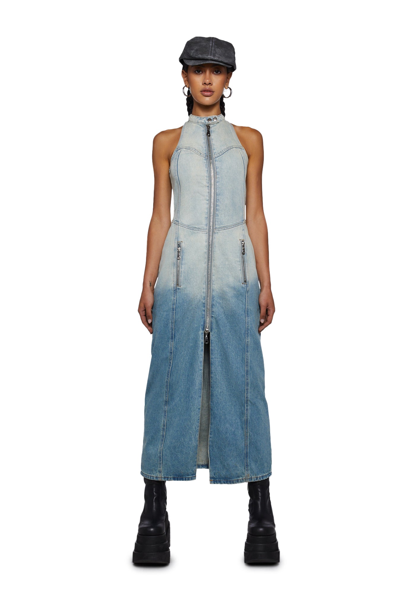 Motor Denim Maxi Dress