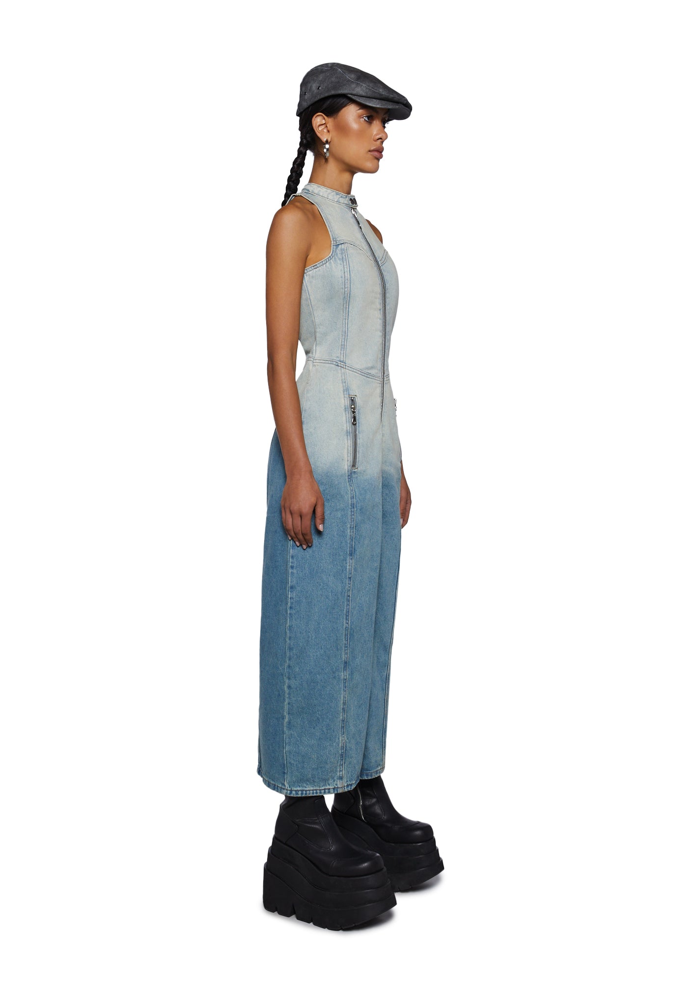 The Ragged Priest Ombre Denim Wash Maxi Dress - Blue  Dolls Kill