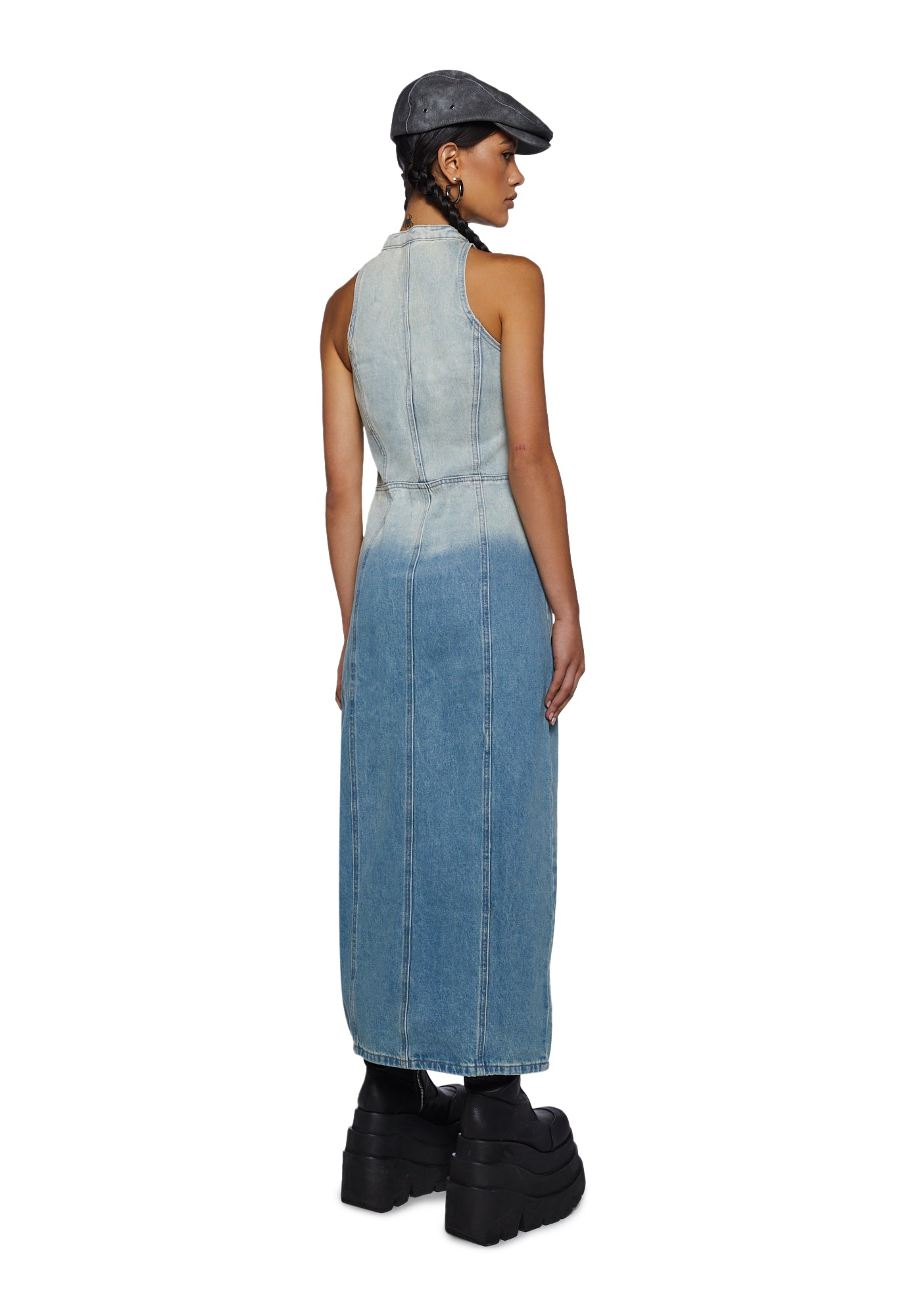dolls kill denim dress Sexy Womans Stretchy Denim Cutout Strapless Mini Dress