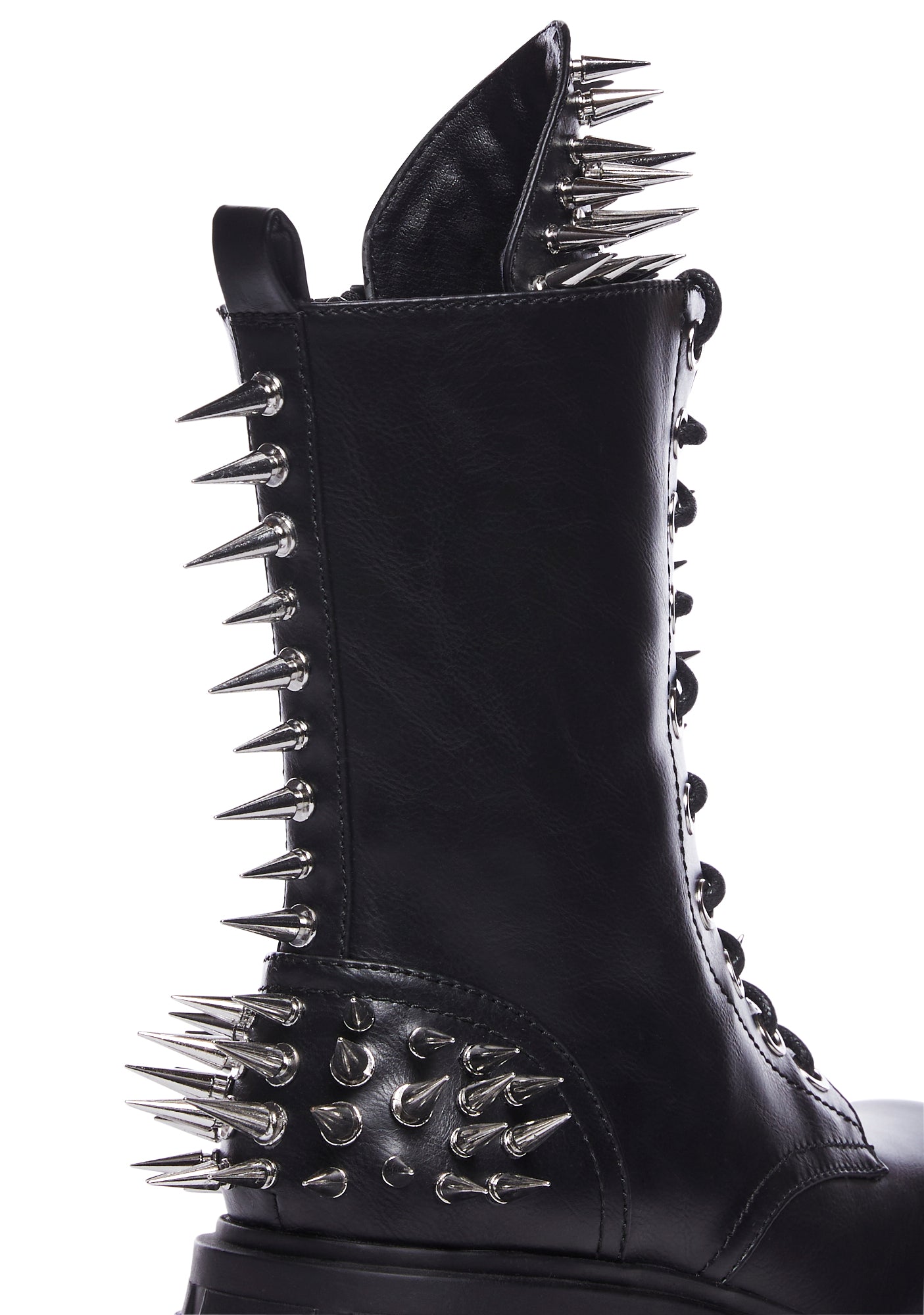 Spiked leather boots on sale