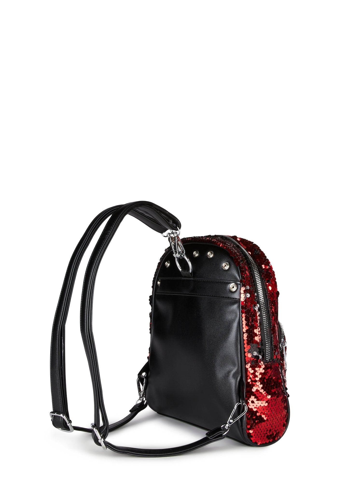 Club EXX Disco Fusion Red Sequin Hooded Backpack, new with tags Club Exx Disco Sequin Hooded Backpack - Red – Dolls Kill main image 2