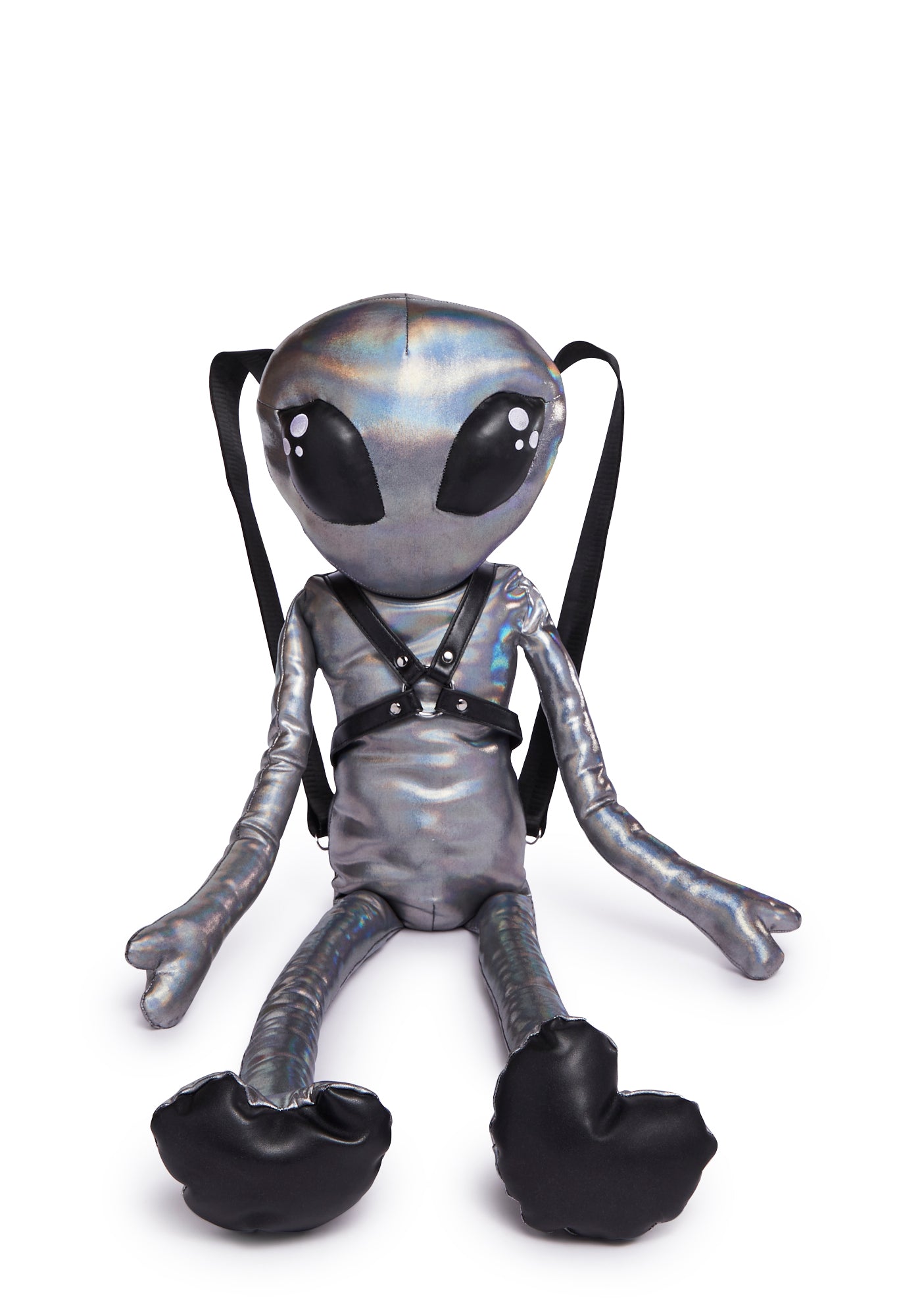 Club Exx Giant Alien Backpack - Silver Holographic – Dolls Kill