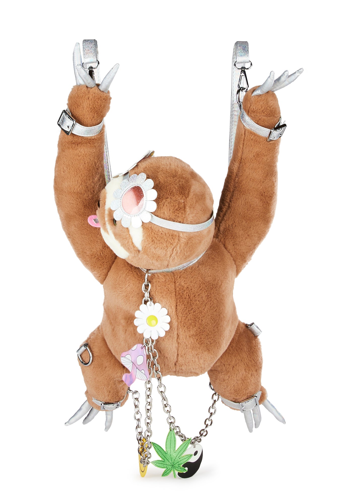 Current Mood Sloth Glitter Backpack - Brown – Dolls Kill display picture 3