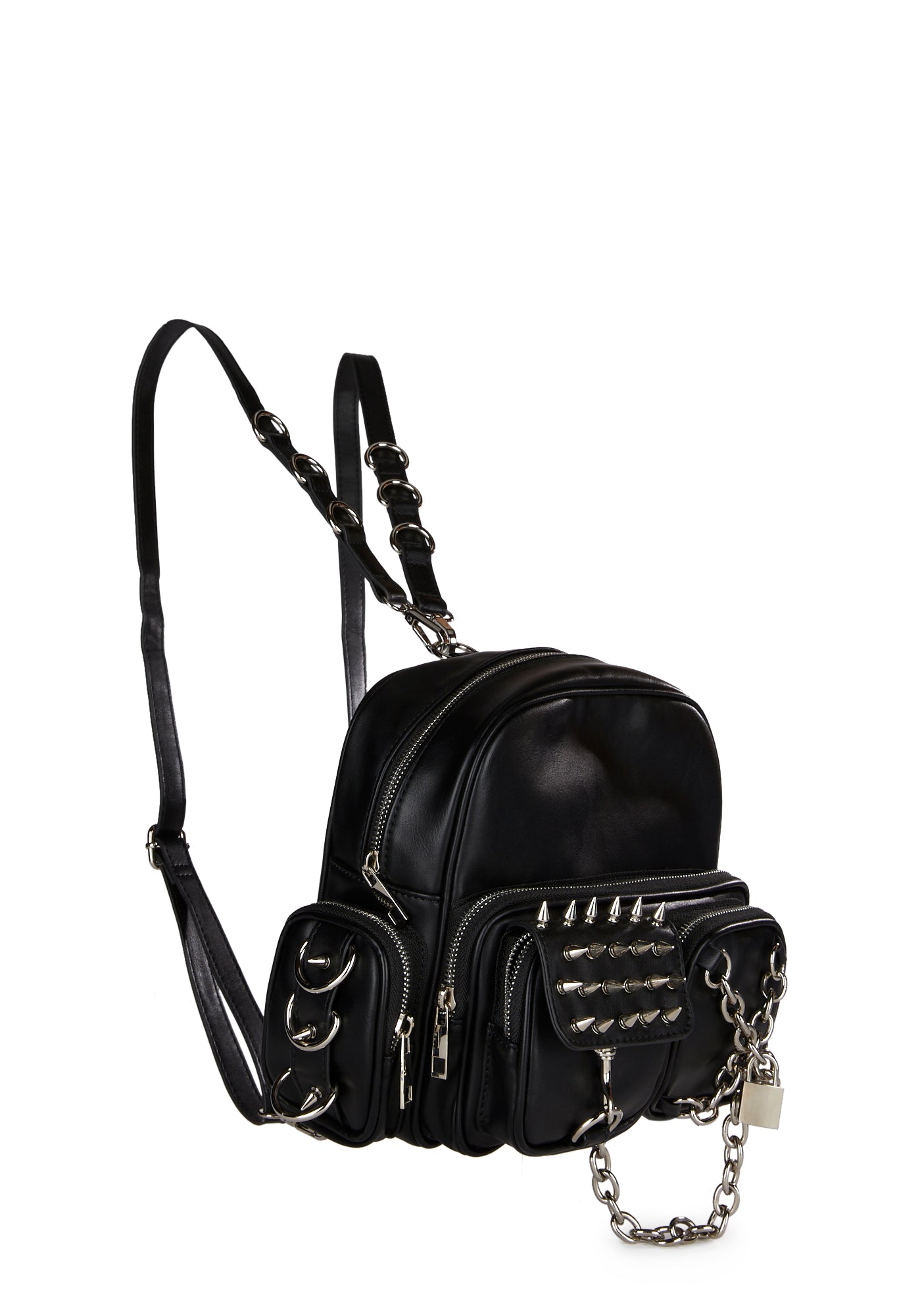 addicted mini backpack Current Mood Vegan Leather Stud Chain Mini Backpack