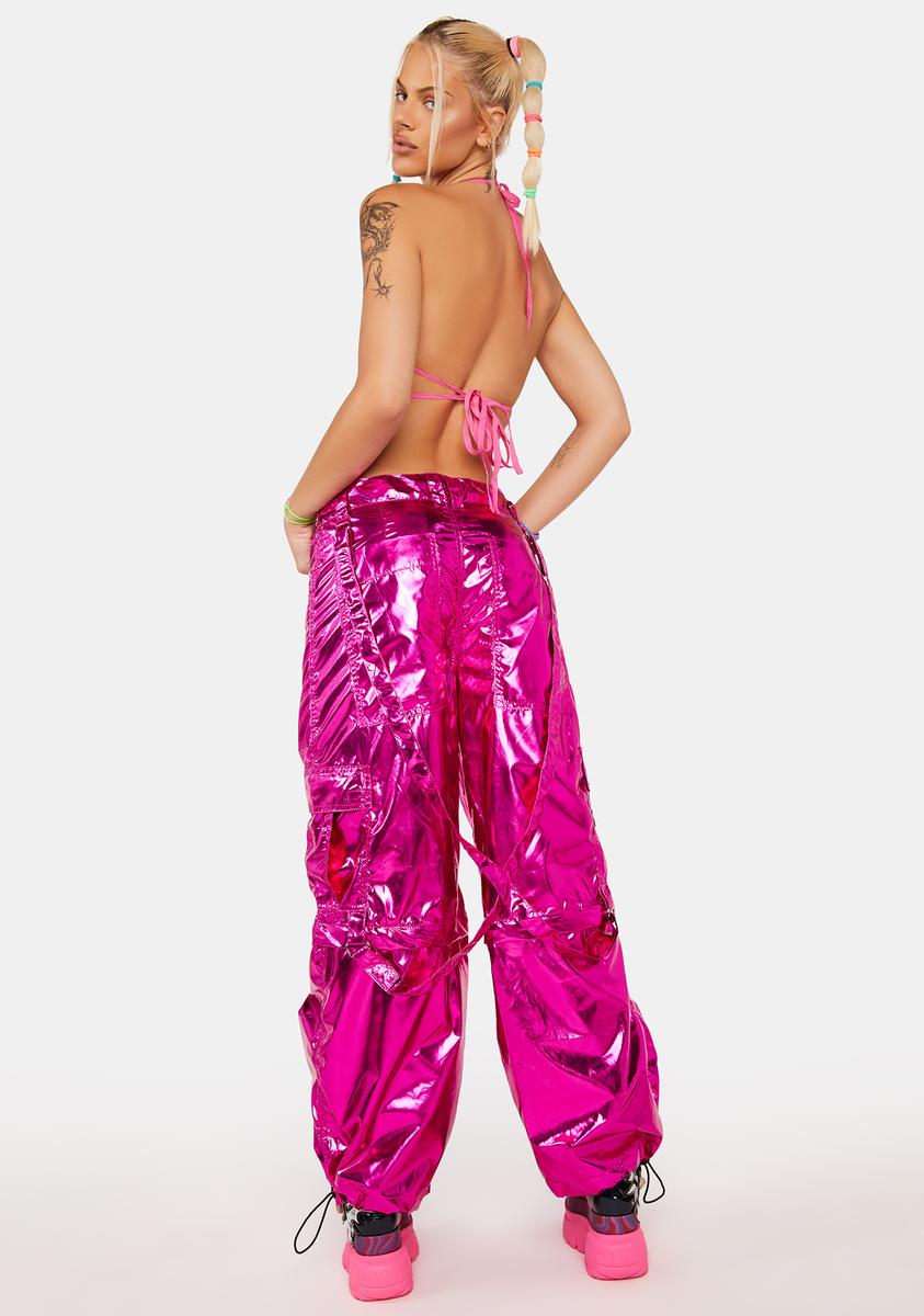 Sweet Rave Action Holographic Cargo Pants