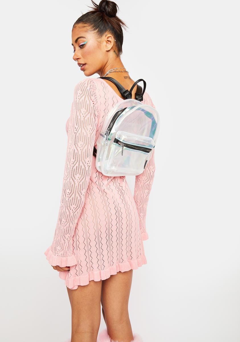 clear iridescent mini backpack Fydelity Clear Iridescent Mini Backpack – Dolls Kill