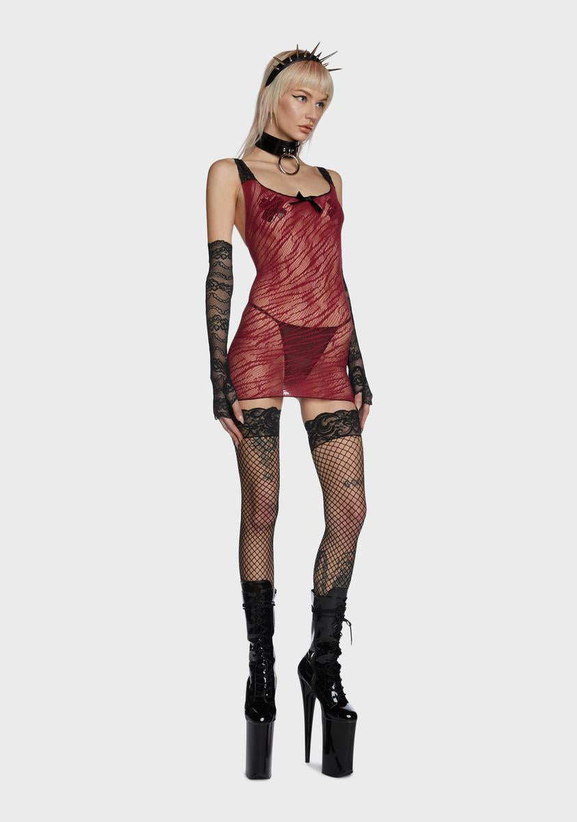 fitted lace wedding dress Looking for Something In Red Fishnet Body Stocking Dress – Sis and Me  Boutique main image 1