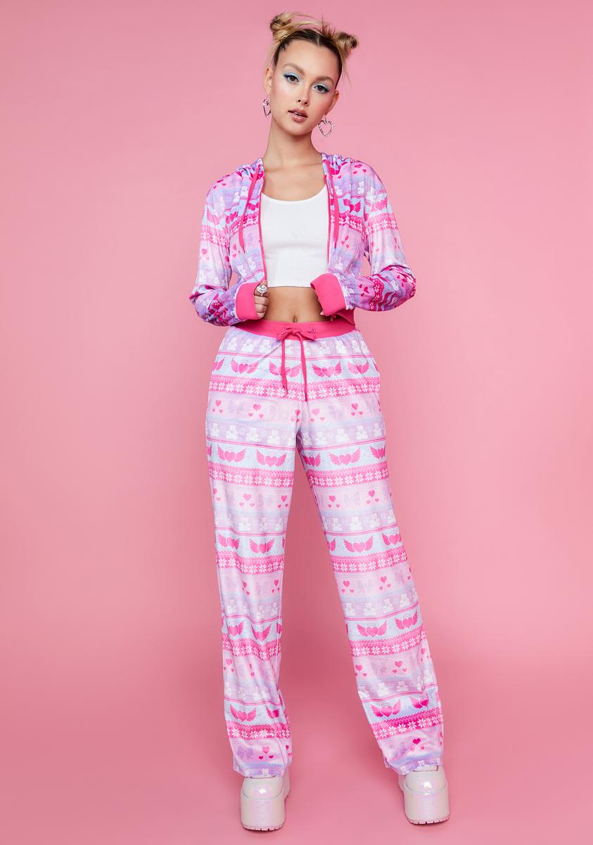 Sugar Thrillz Velour Fairisle Zip Hoodie - Pink Multi – Dolls Kill