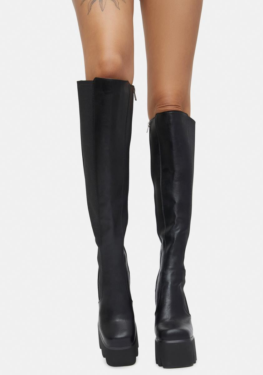 Disco Inferno Knee High Platform Boots