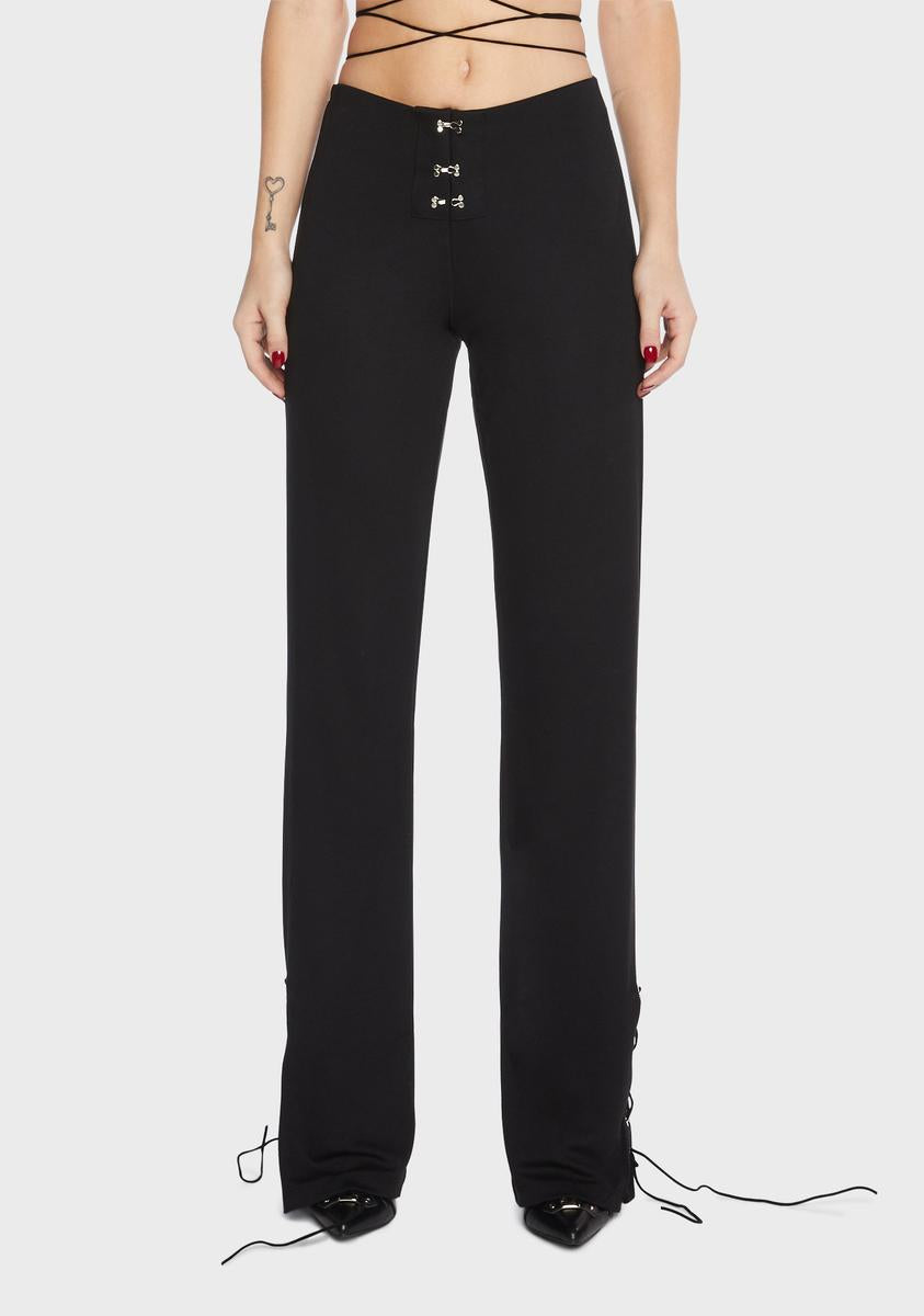 Hook-And-Eye Lace-Up Pants Kiki Riki,New Products : American Fashion Style Bags On Sale Hook-And-Eye Lace-Up Pants Kiki Riki,New Products : American Fashion Style Bags On Sale