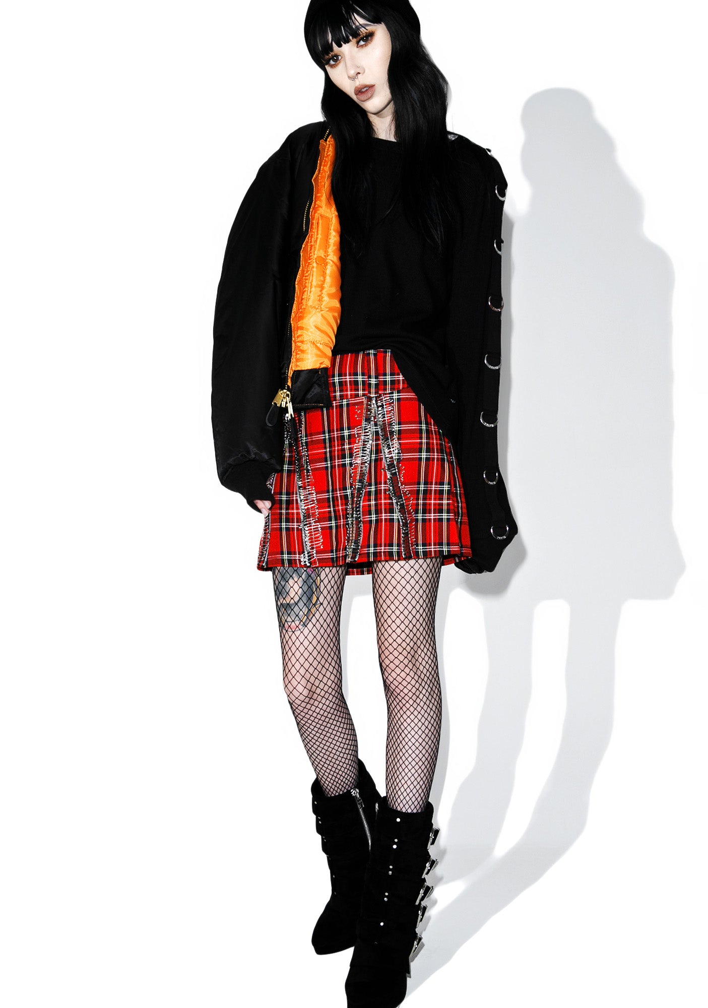 All Over Safety Pin Skirt Dolls Kill