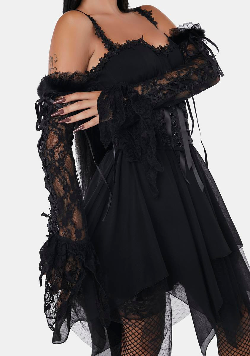 Half Moon Gothic Lace Bell Sleeve Gloves Devil Fashion,New Products : American Fashion Style Bags On Sale