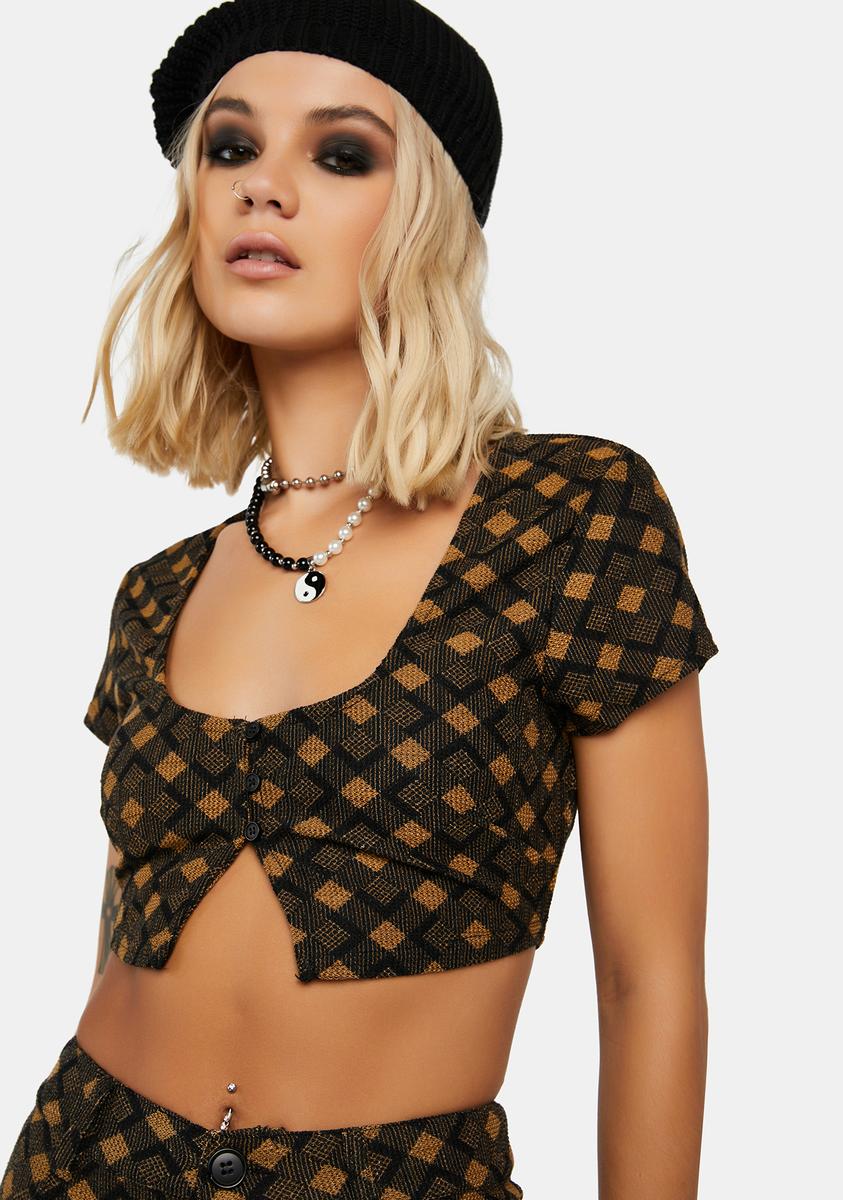 Java Spirit Plaid Crop Top,New Products : American Fashion Style Bags On Sale