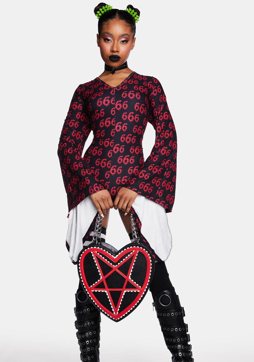 Too Fast Pentagram Heart Shaped Handbag