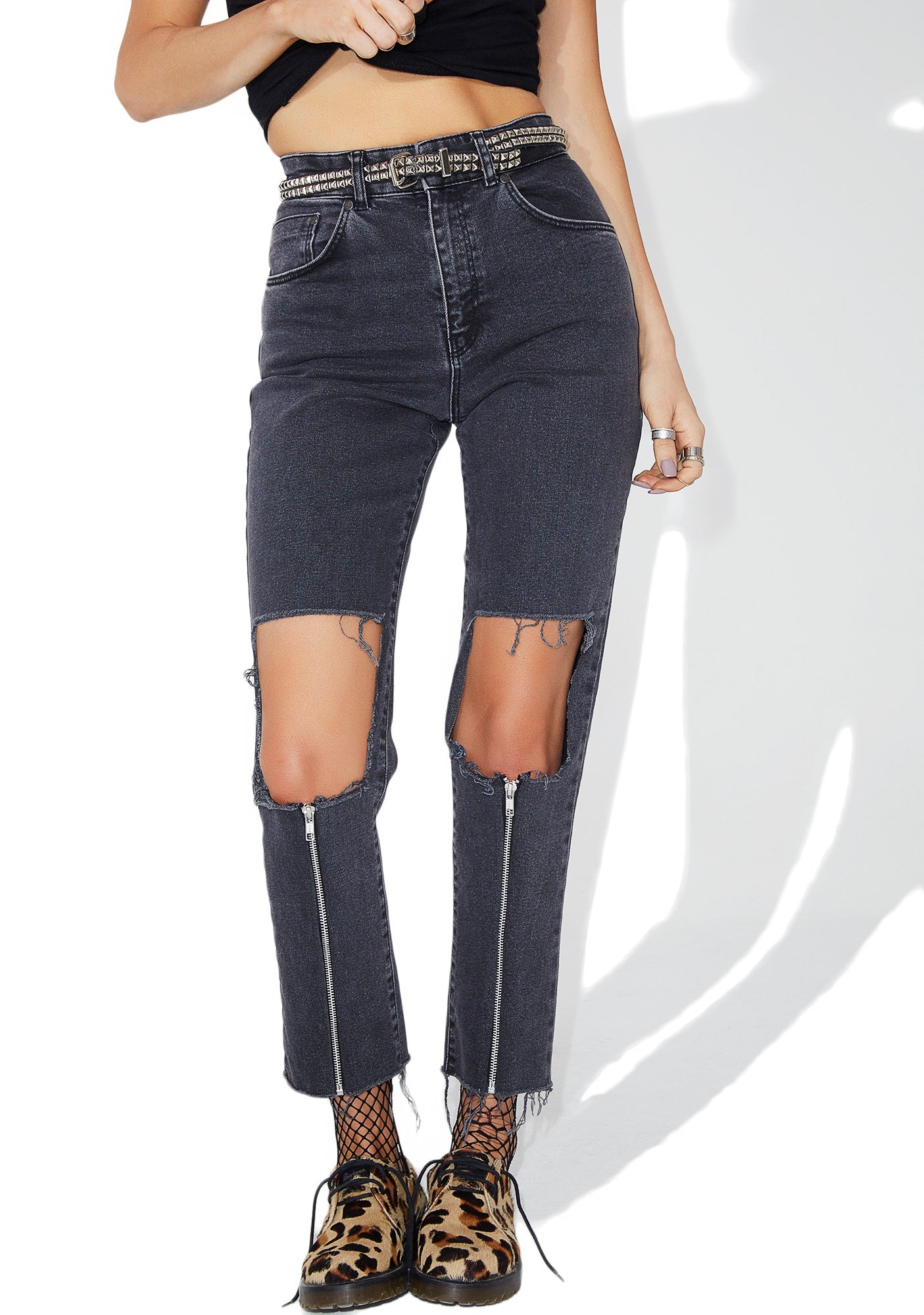 Charcoal Scratch Jeans – Dolls Kill