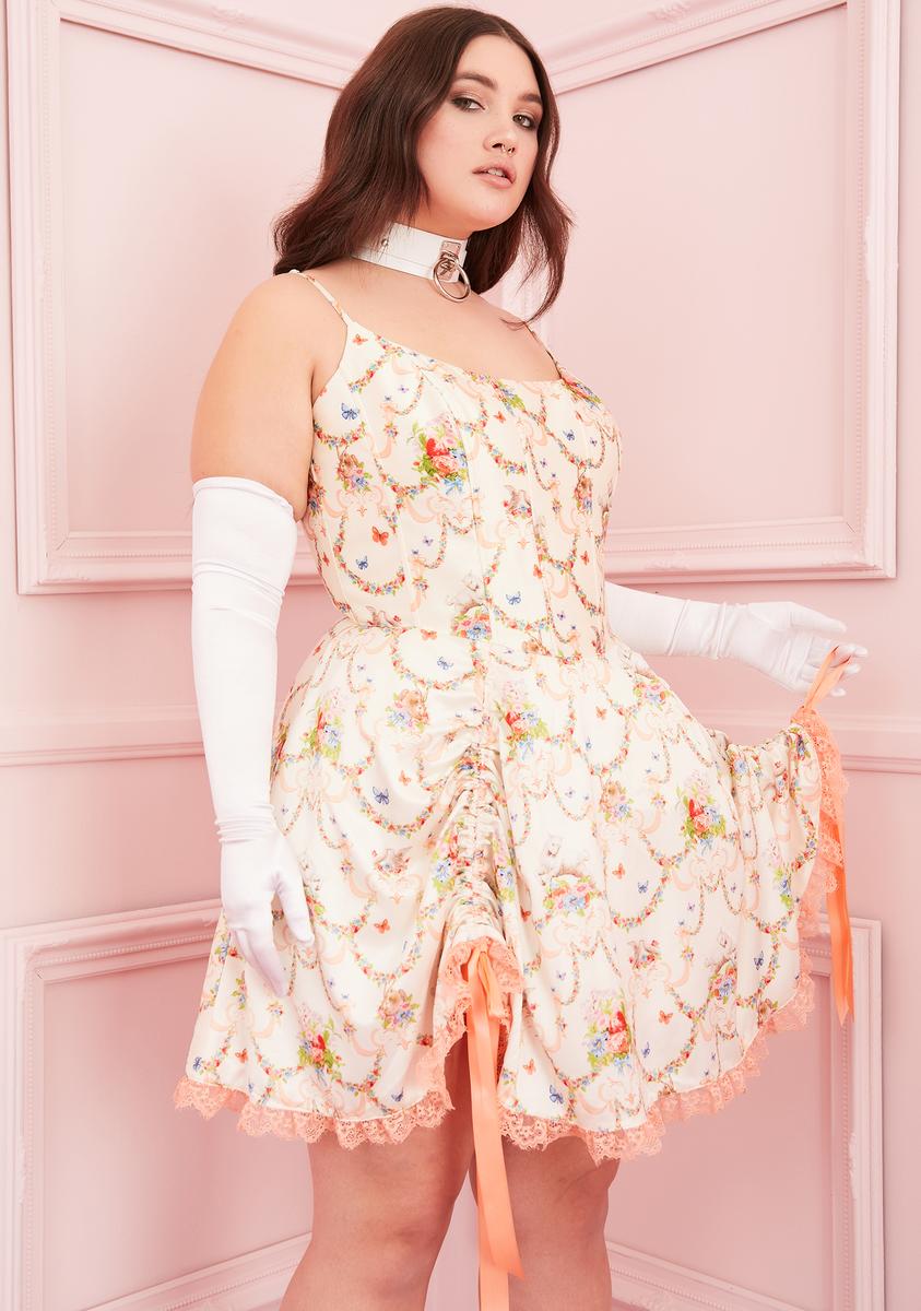 Plus Size Sugar Thrillz Renaissance Floral Corset Mini Dress