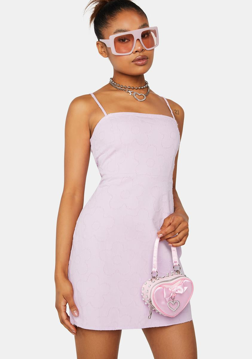 dolls kill purple flower dress Floral Ruffle Midi Dress