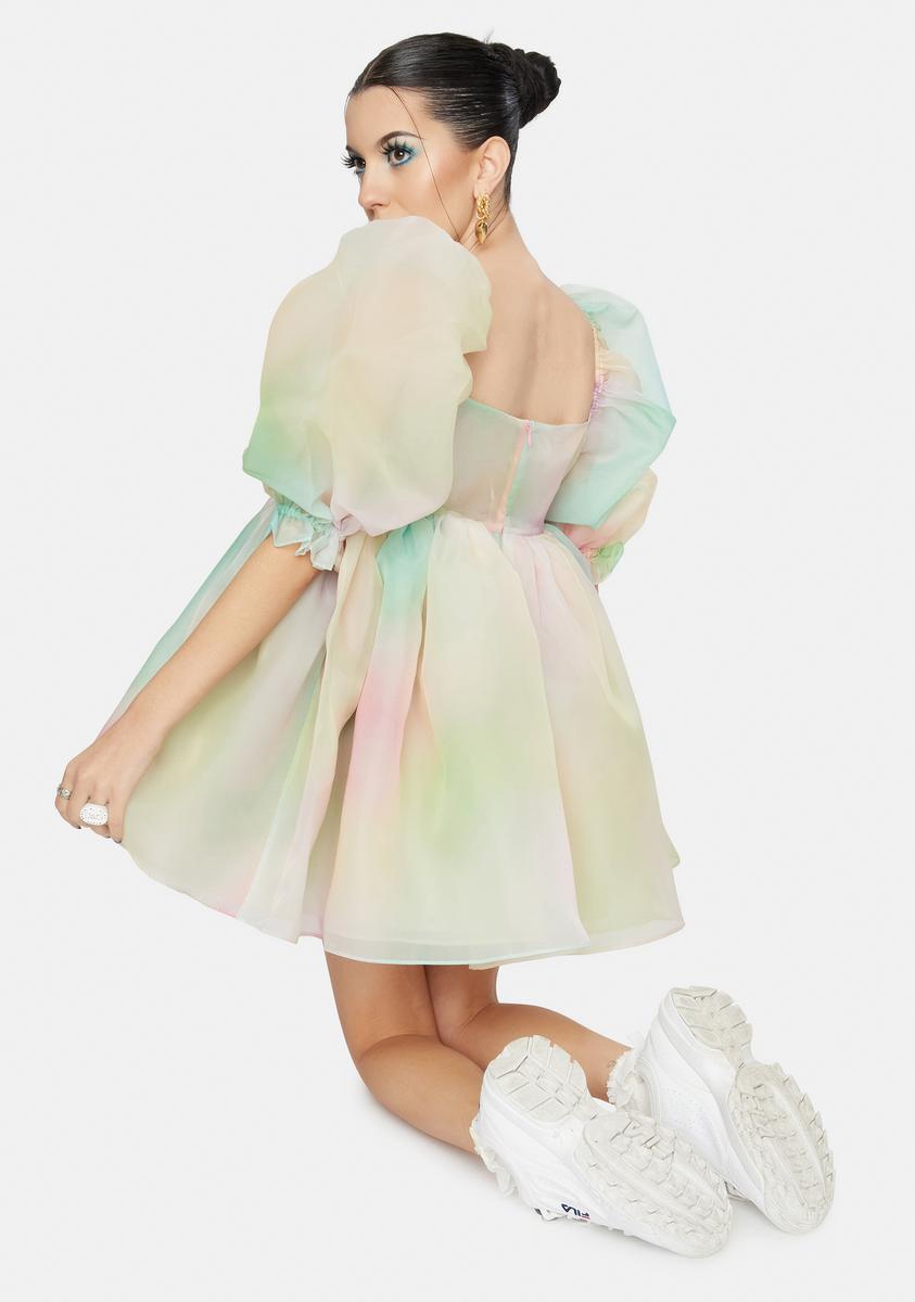 selkie rainbow sequin puff dress LIMITED EDITION Pastel Rainbow Selkie Puff Dress