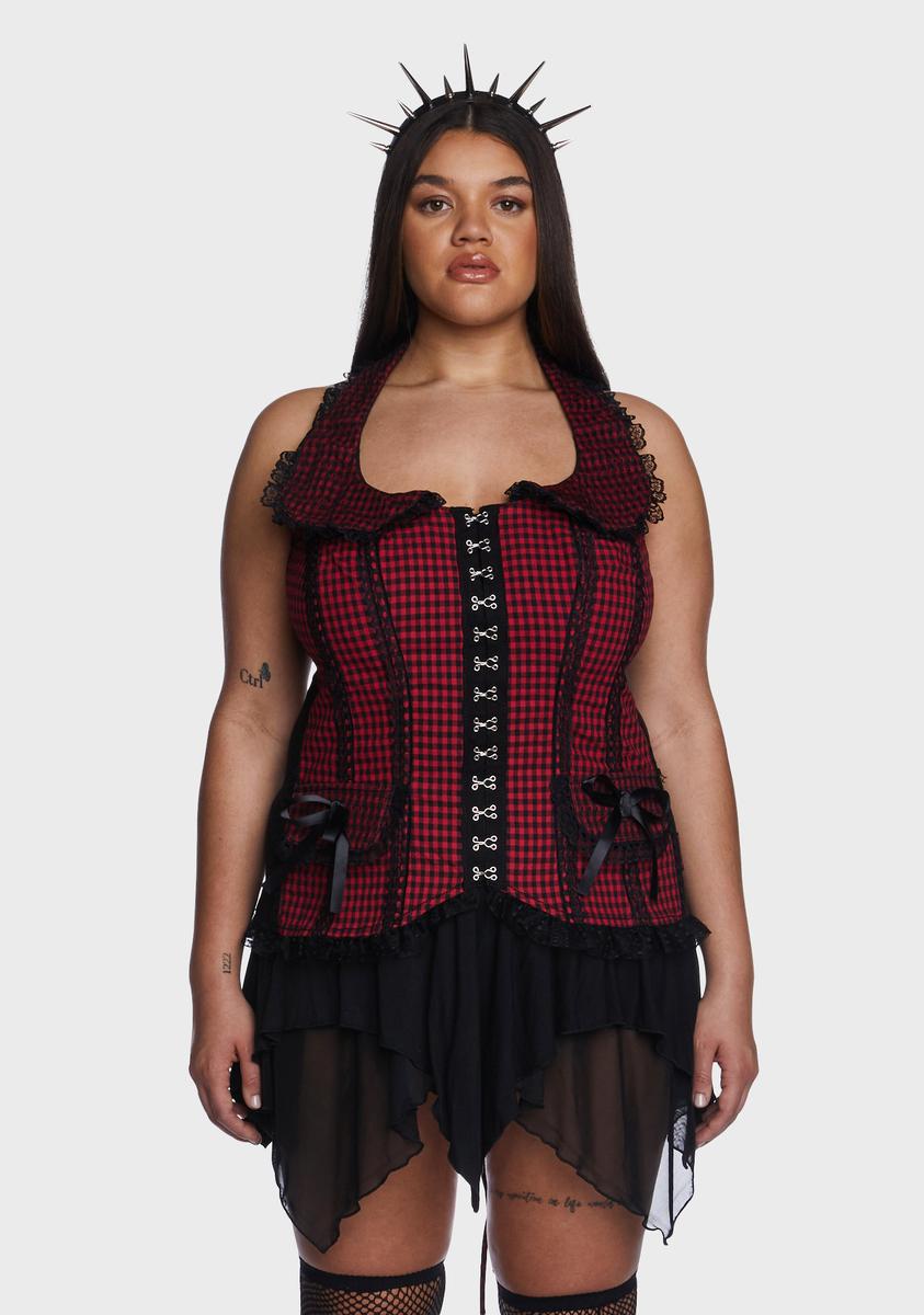 Formålet Devise Lade være med Tripp NYC Plus Size Gingham Collared Corset - Black/Red – Dolls Kill