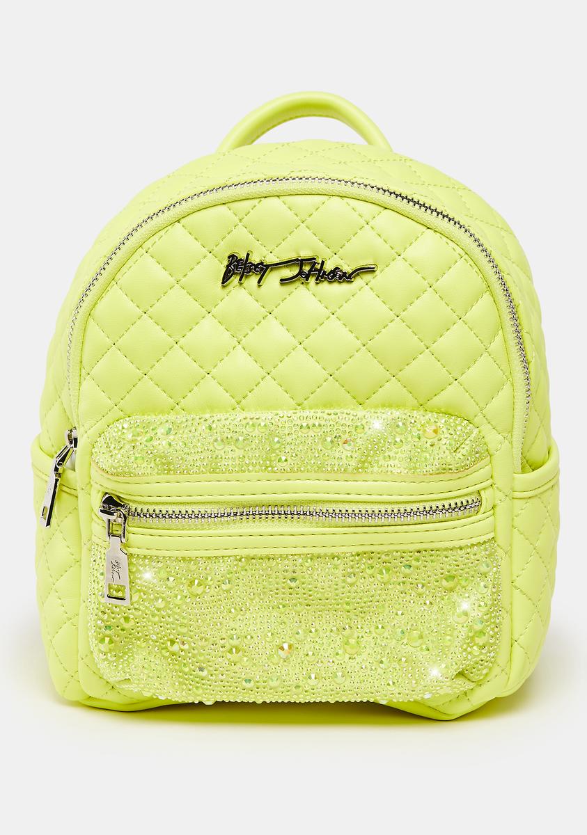 betsey johnson mini backpack Betsey Johnson Vegan Leather Quilted Rhinestone Mini Backpack