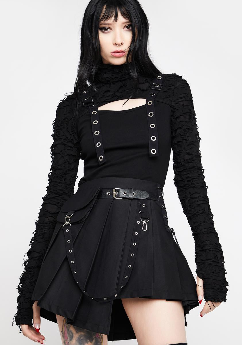 Dark In Love Punk Decadent Eyelet Top – Dolls Kill