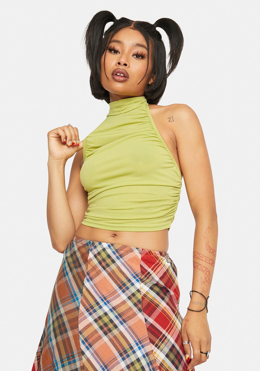Lime Ruched Halter Tank Top Bailey Rose,Specials : American Fashion Style Bags On Sale Lime Ruched Halter Tank Top Bailey Rose,Specials : American Fashion Style Bags On Sale