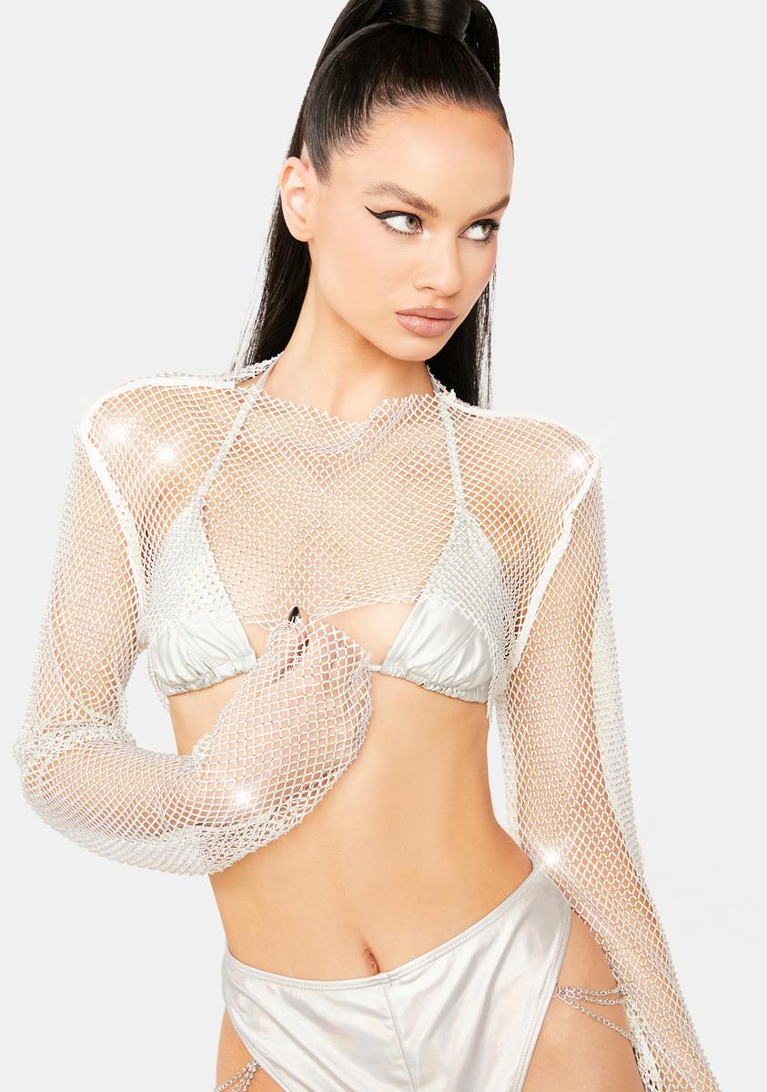 Bling Elite Fishnet Crop Top,Specials : American Fashion Style Bags On Sale