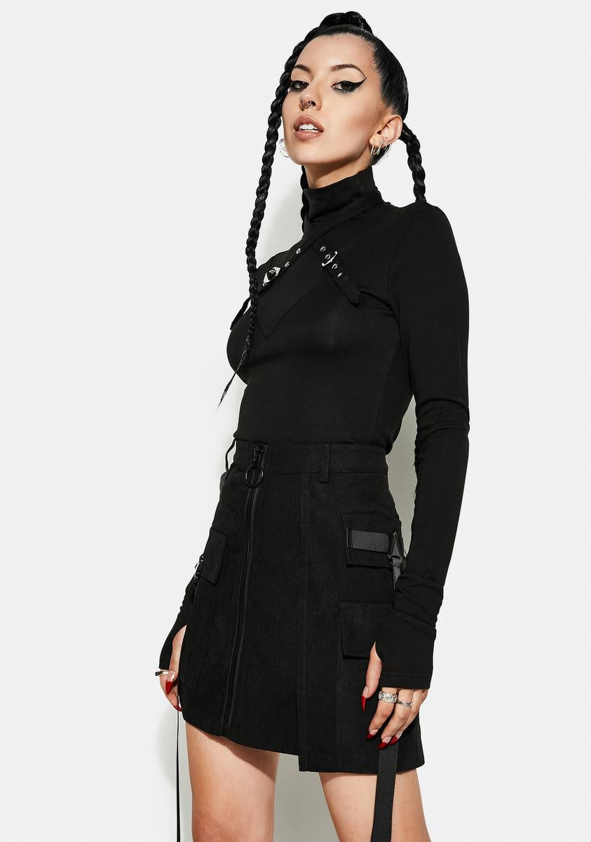 Punk Rave Punk Cross Shoulder Strap Long Sleeve Shirt Dolls Kill