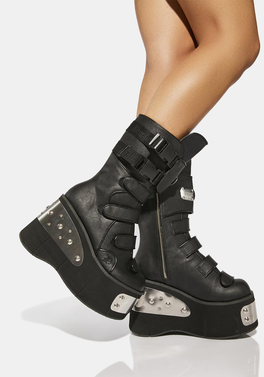 Demonia Kera-108 Boots - Black Vegan Leather – Dolls Kill
