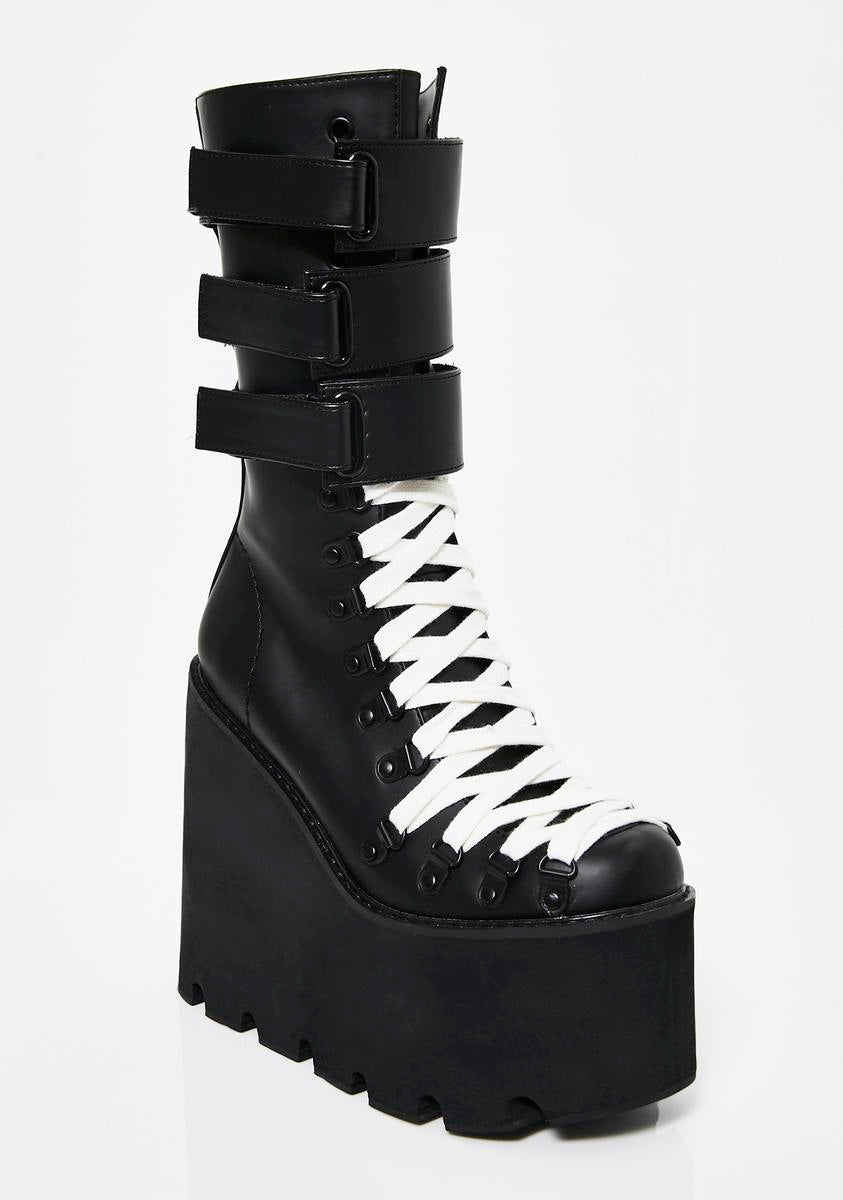 Current Mood Strapped Traitor Boots – Dolls Kill