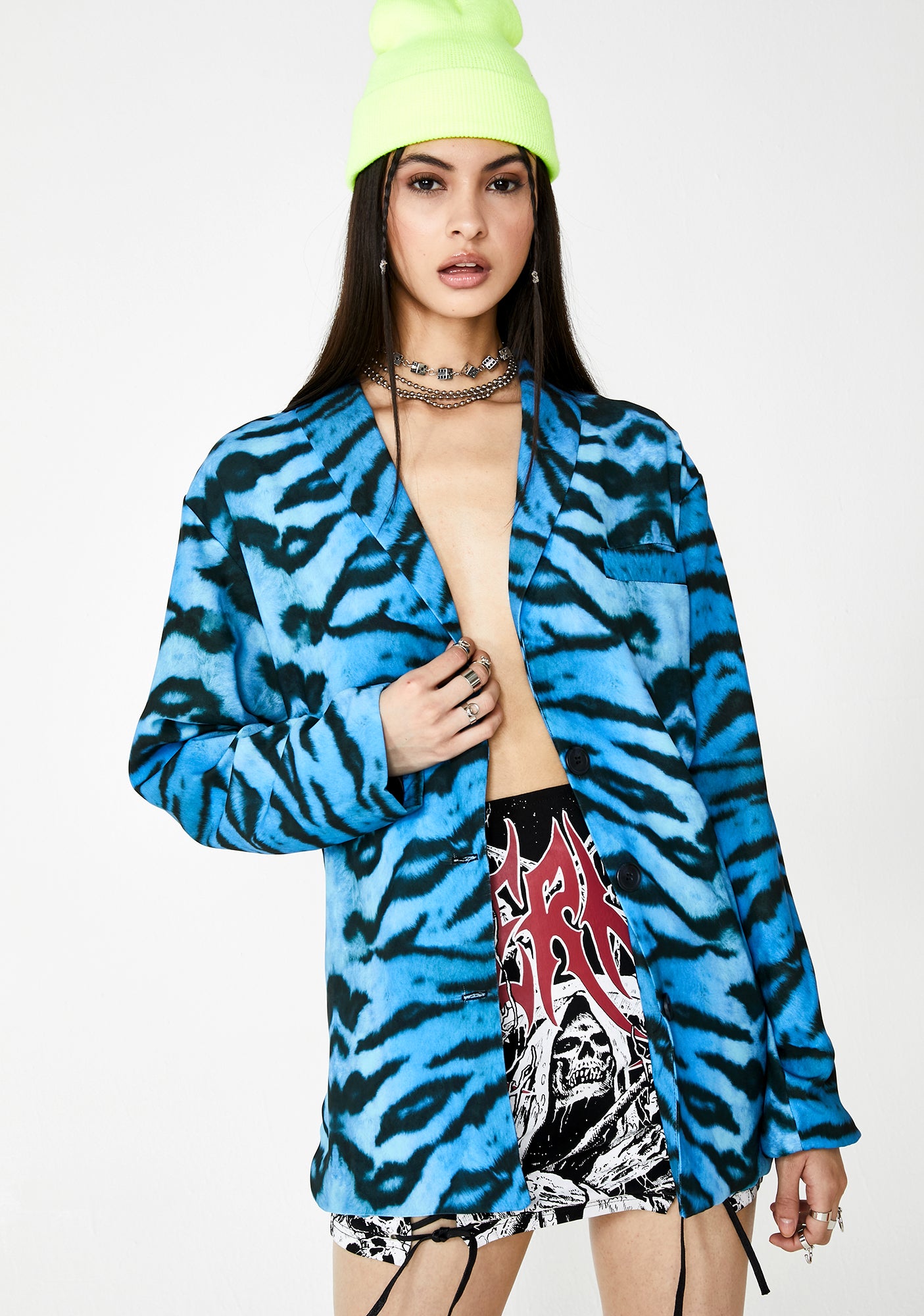 Tiger Print Relaxed Blazer – Dolls Kill
