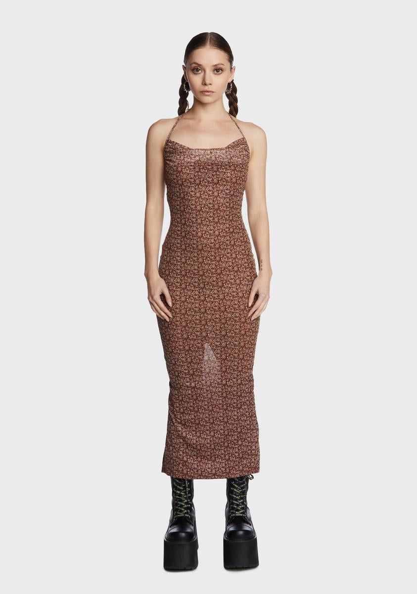 Chocolate Post Date Feels Maxi Dress,New Products : American Fashion Style Bags On Sale
