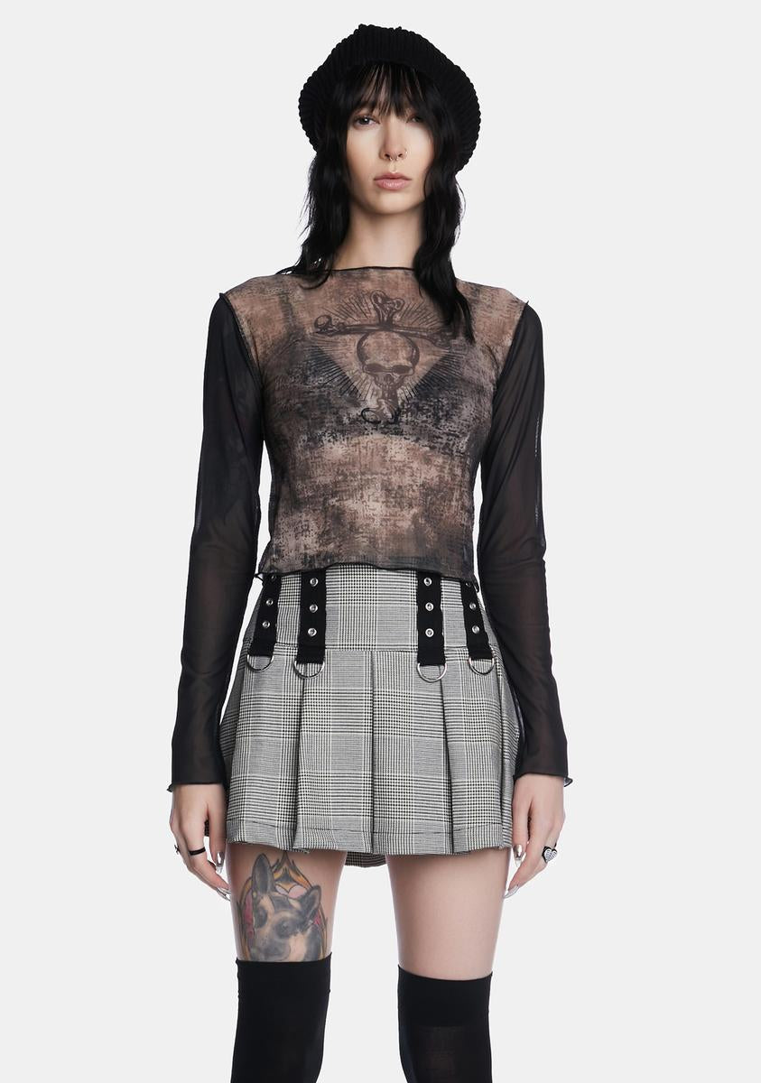 Skull Smash Contrast Mesh Top Minga,New Products : American Fashion Style Bags On Sale Skull Smash Contrast Mesh Top Minga,New Products : American Fashion Style Bags On Sale